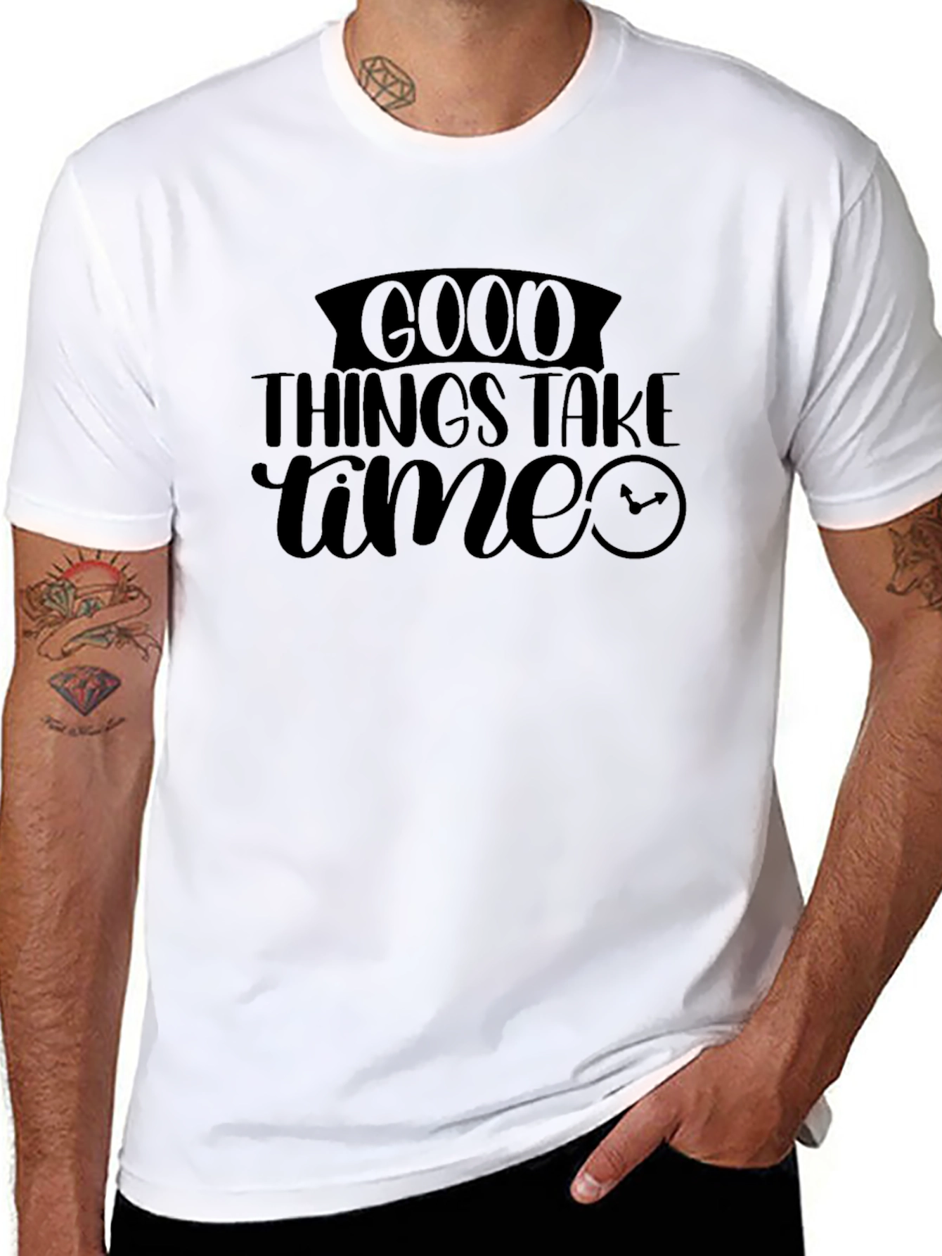 Good Things Take Time - Black Graphic Tee