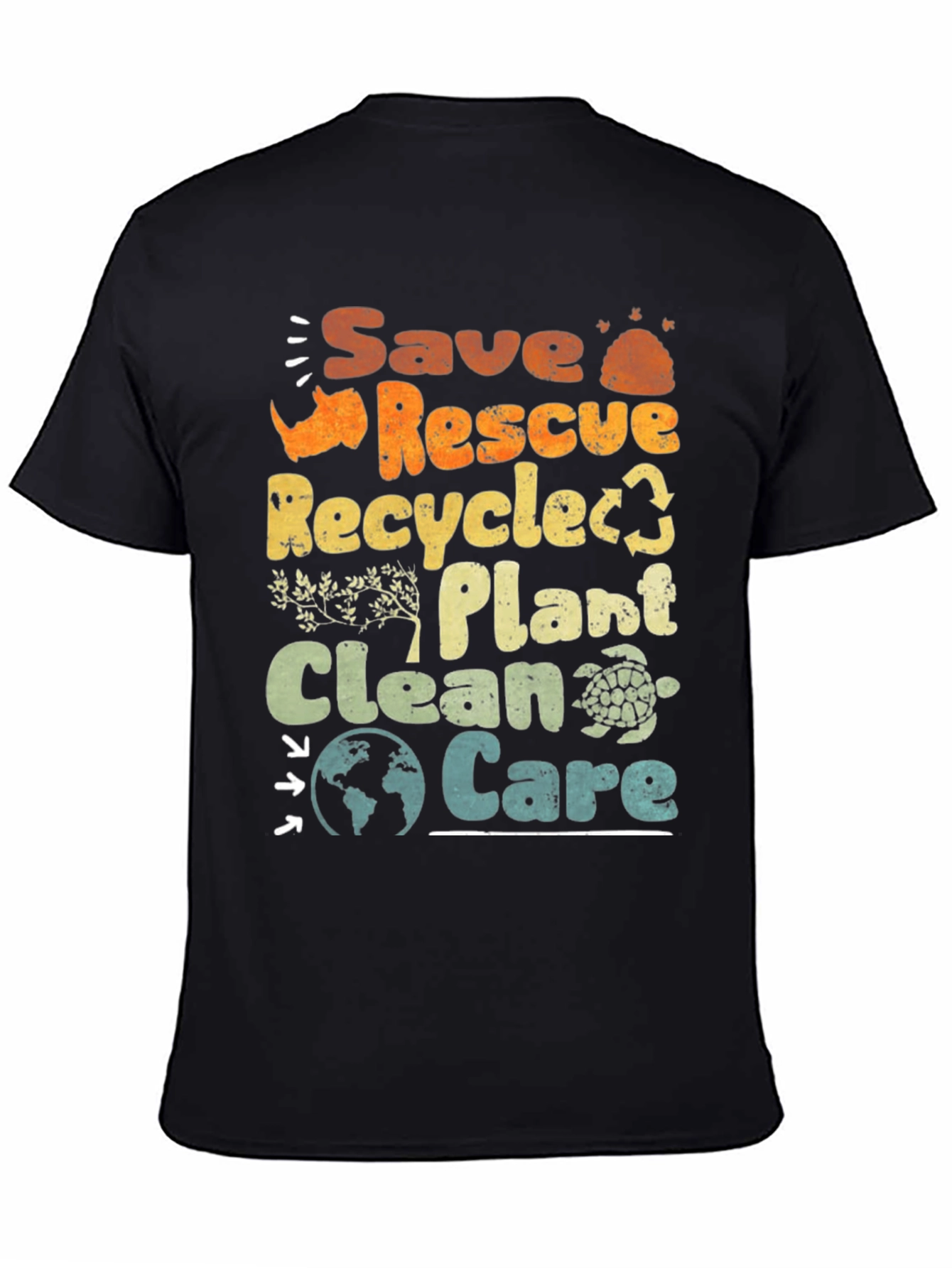 Eco-Friendly Save Rescue Recycle Graphic T-Shirt