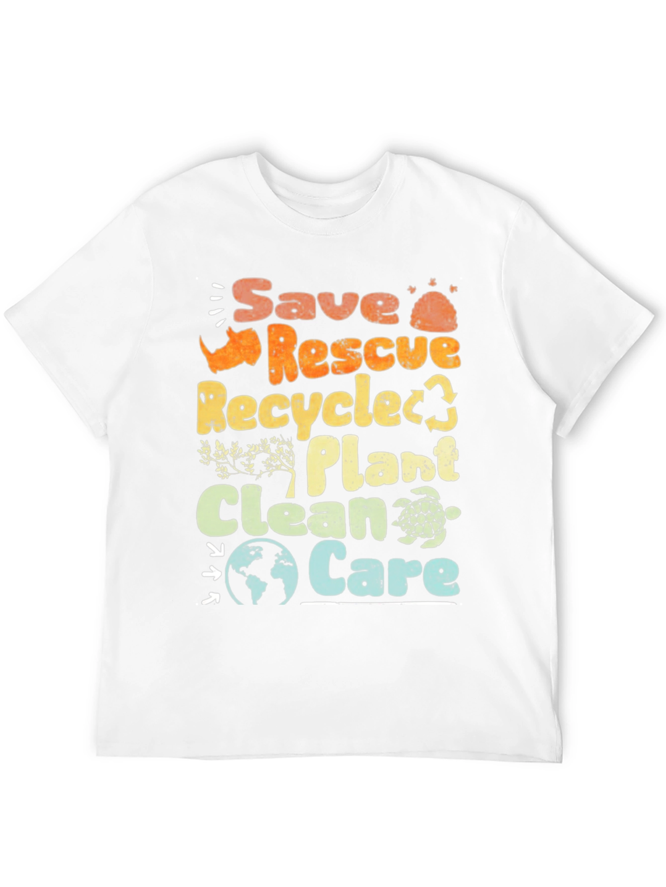 Eco-Friendly Save Rescue Recycle Graphic T-Shirt
