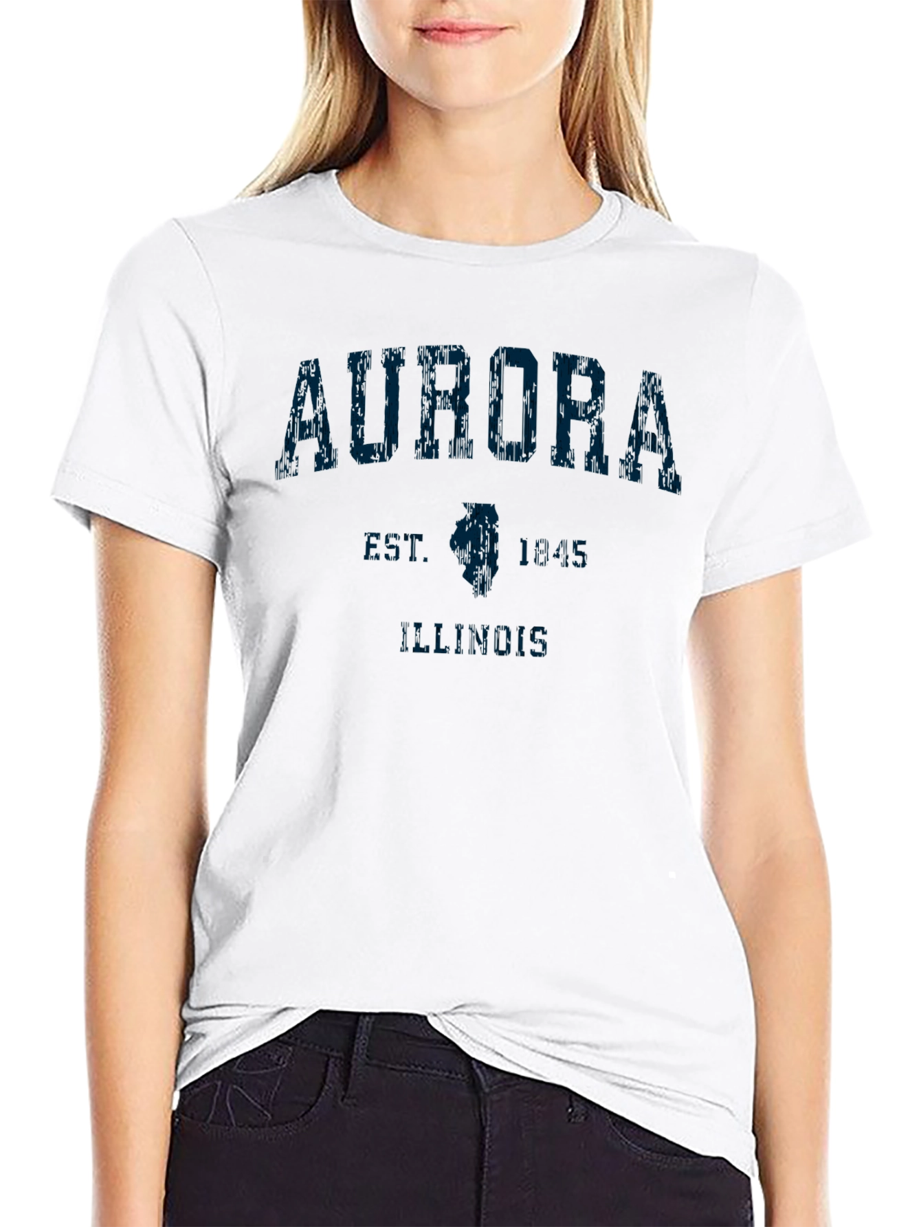Aurora Illinois Black T-Shirt