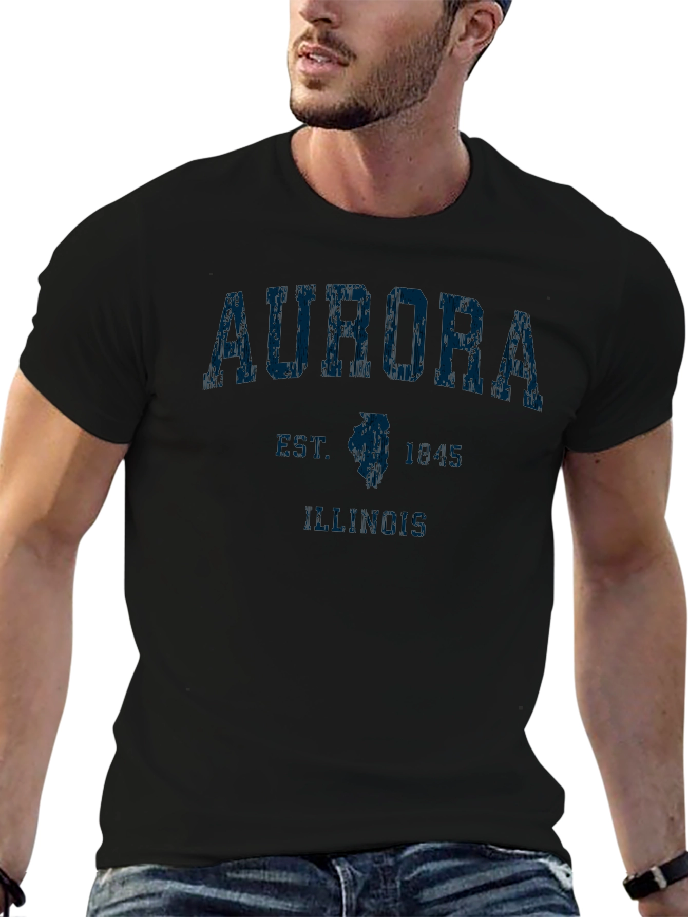 Aurora Illinois Black T-Shirt
