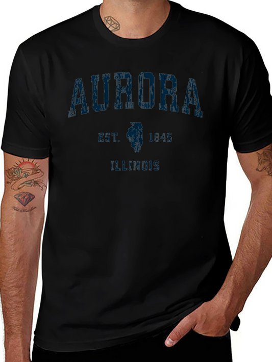 Aurora Illinois Black T-Shirt