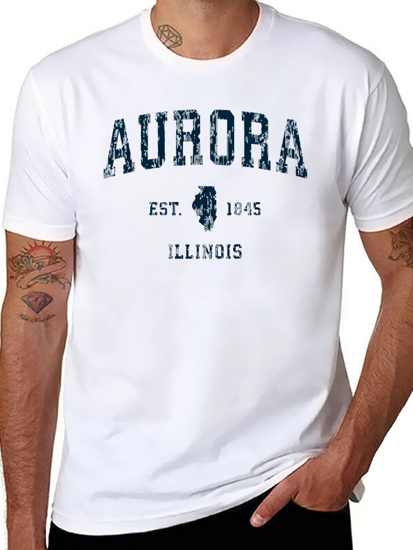 Aurora Illinois Black T-Shirt