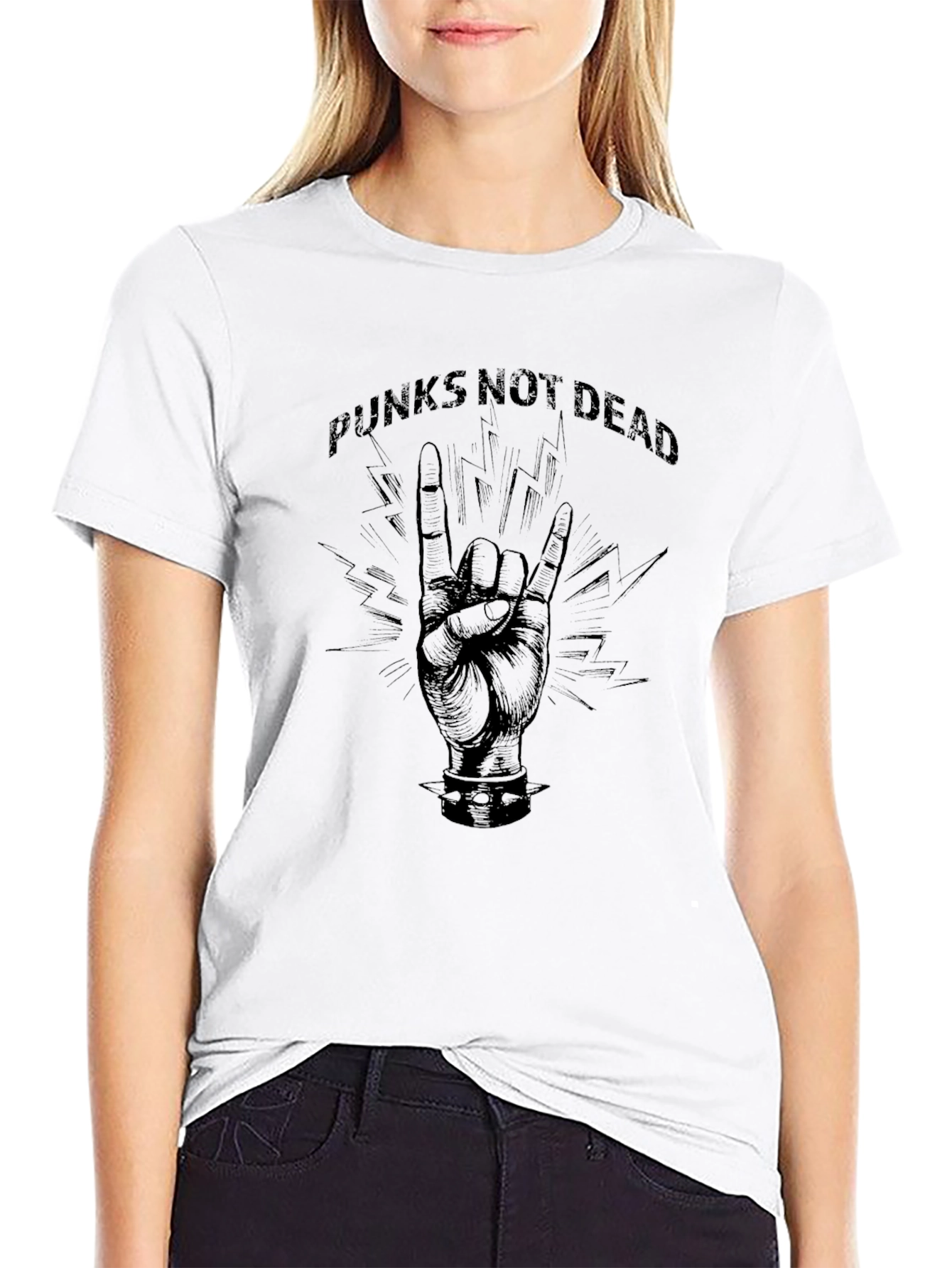 Punks Not Dead Graphic Print Tee