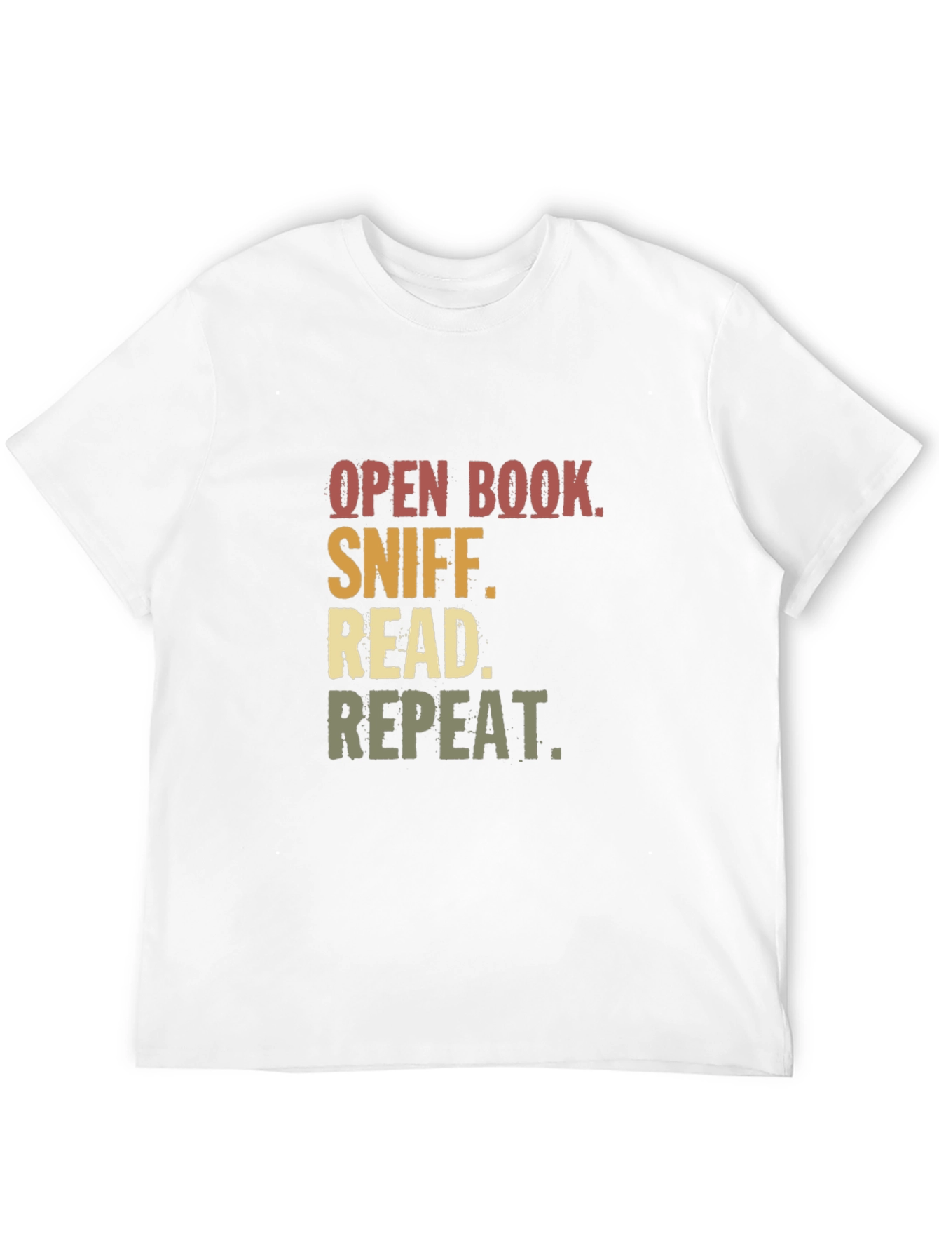 Open Book Sniff Read Repeat Black T-Shirt