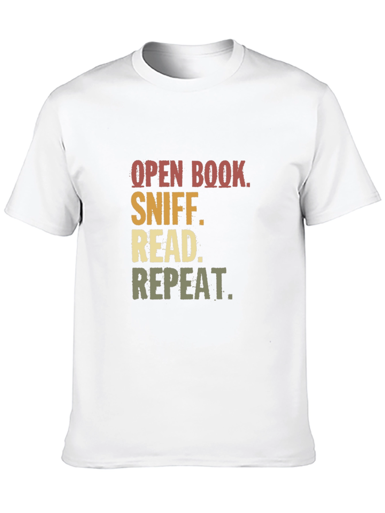 Open Book Sniff Read Repeat Black T-Shirt