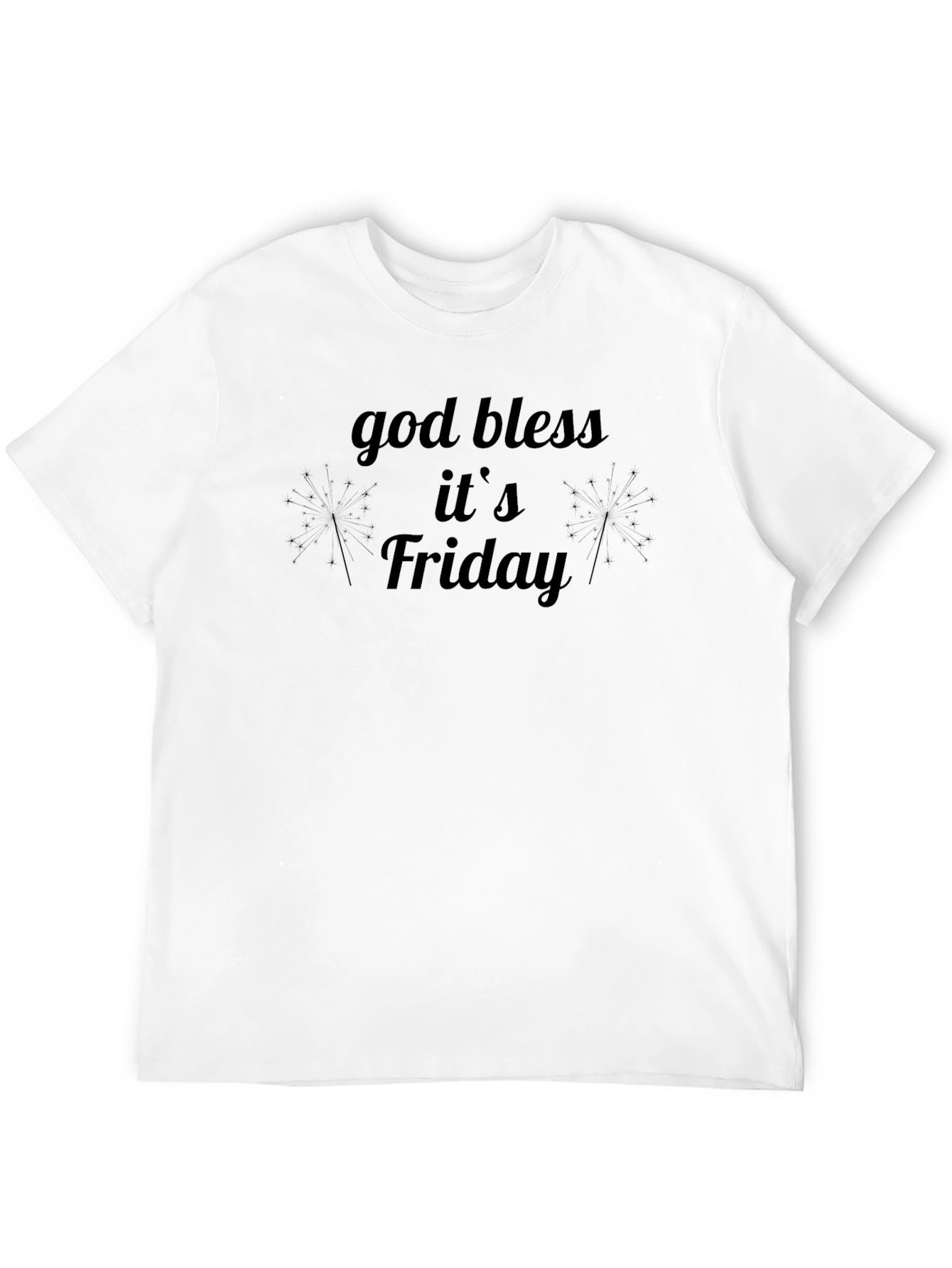 God Bless Its Friday Black Graphic T-Shirt