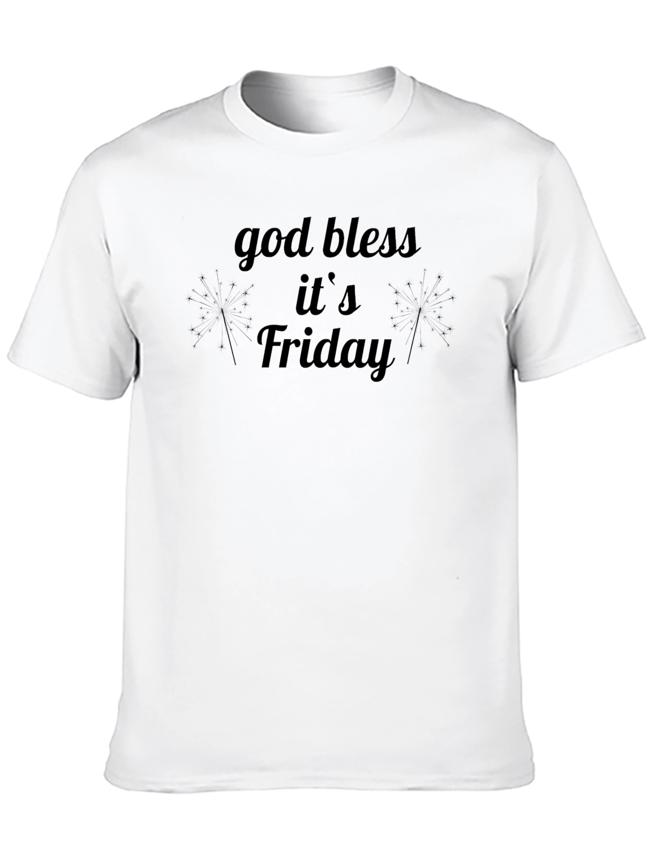 God Bless Its Friday Black Graphic T-Shirt