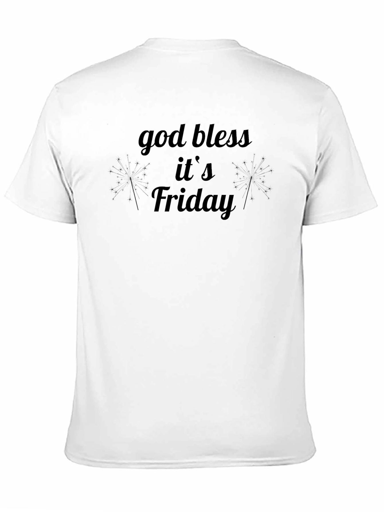 God Bless Its Friday Black Graphic T-Shirt