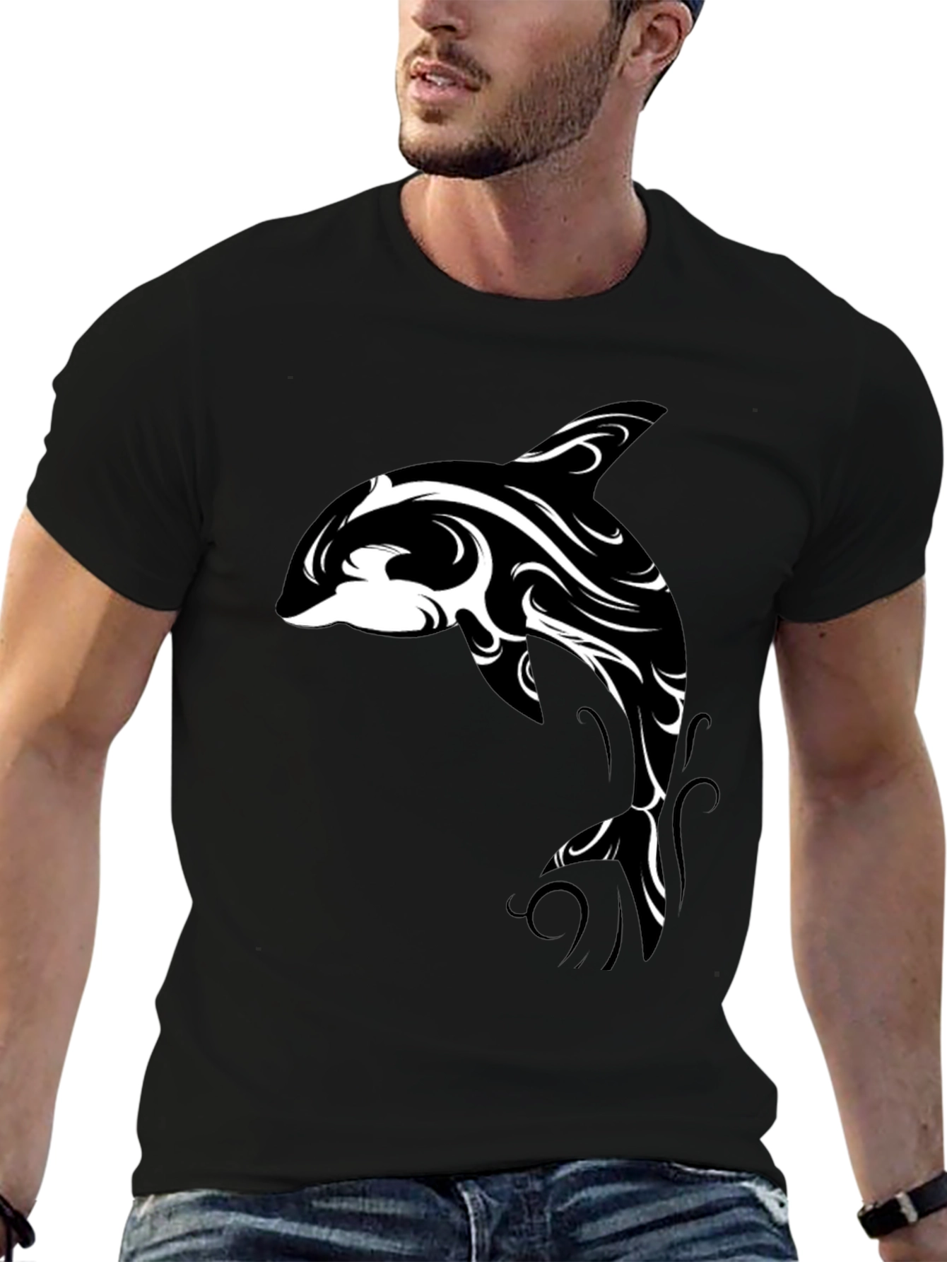 Black Orca Tribal Art T-Shirt