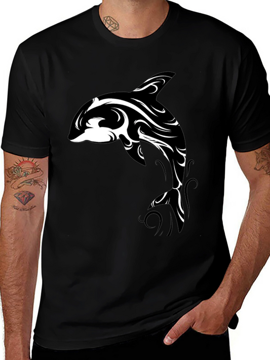 Black Orca Tribal Art T-Shirt