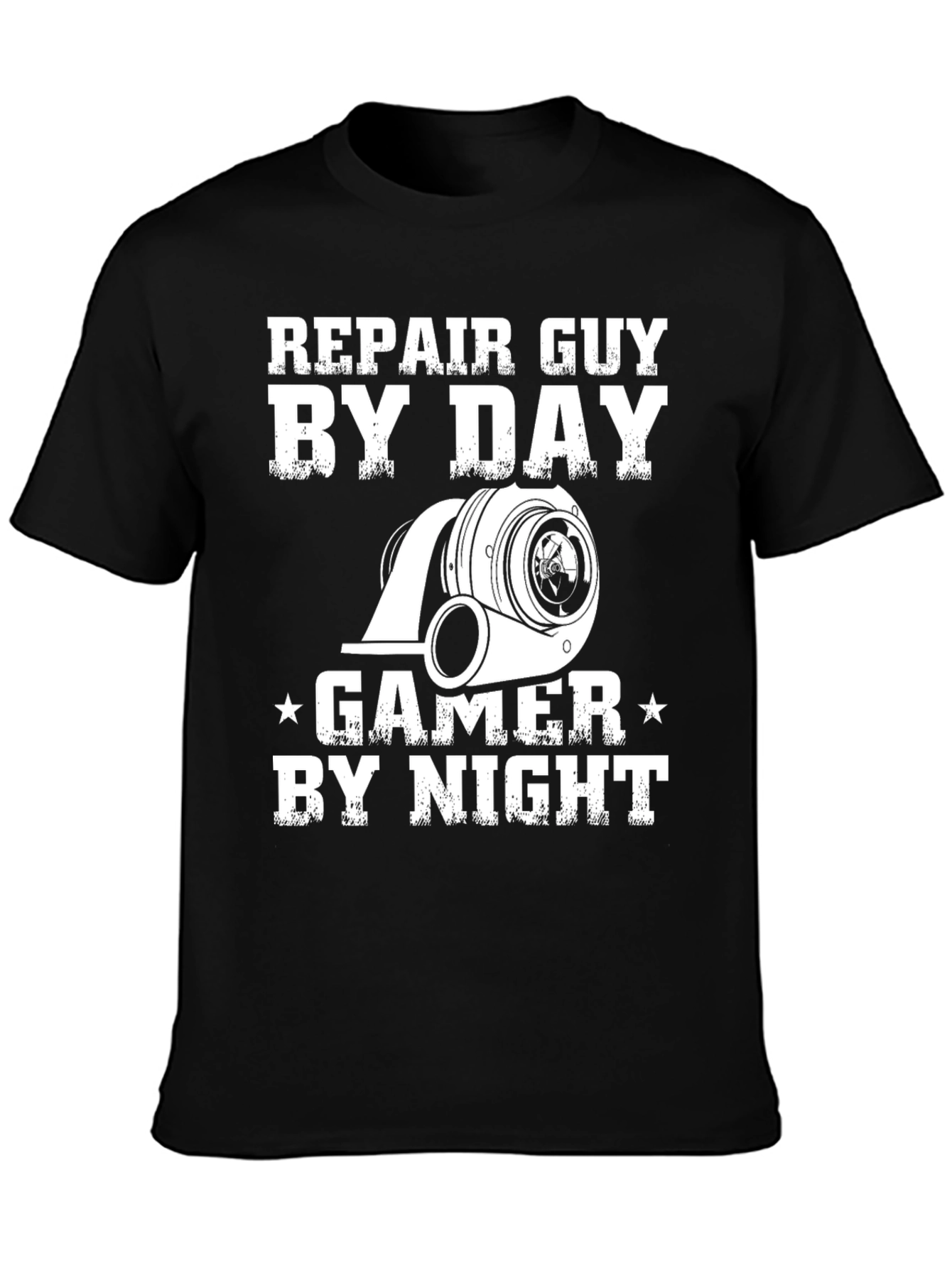 Repair Guy By Day Gamer By Night Black T-Shirt