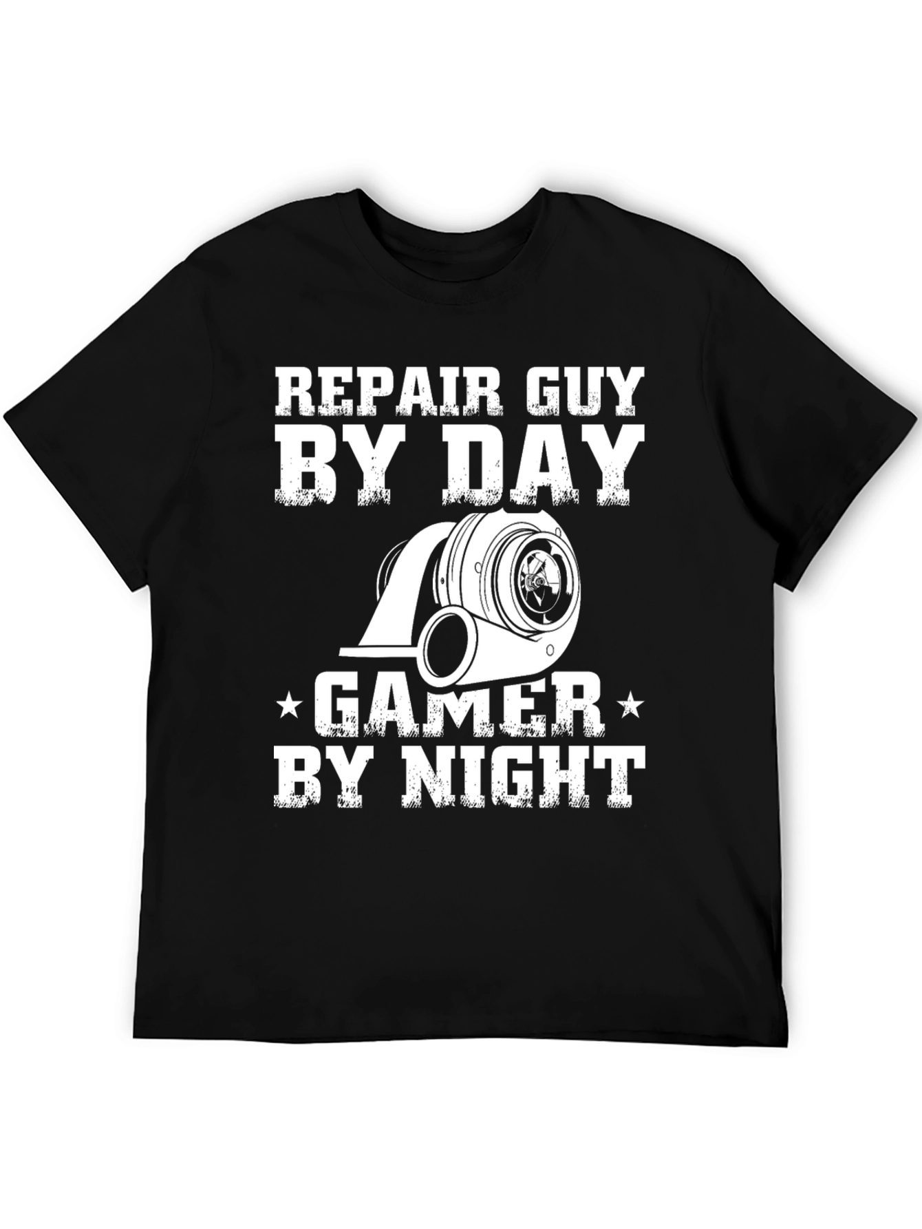 Repair Guy By Day Gamer By Night Black T-Shirt