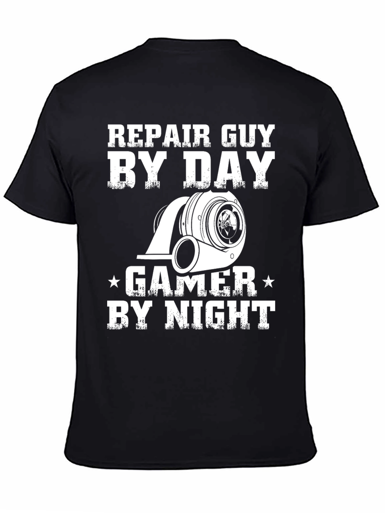 Repair Guy By Day Gamer By Night Black T-Shirt
