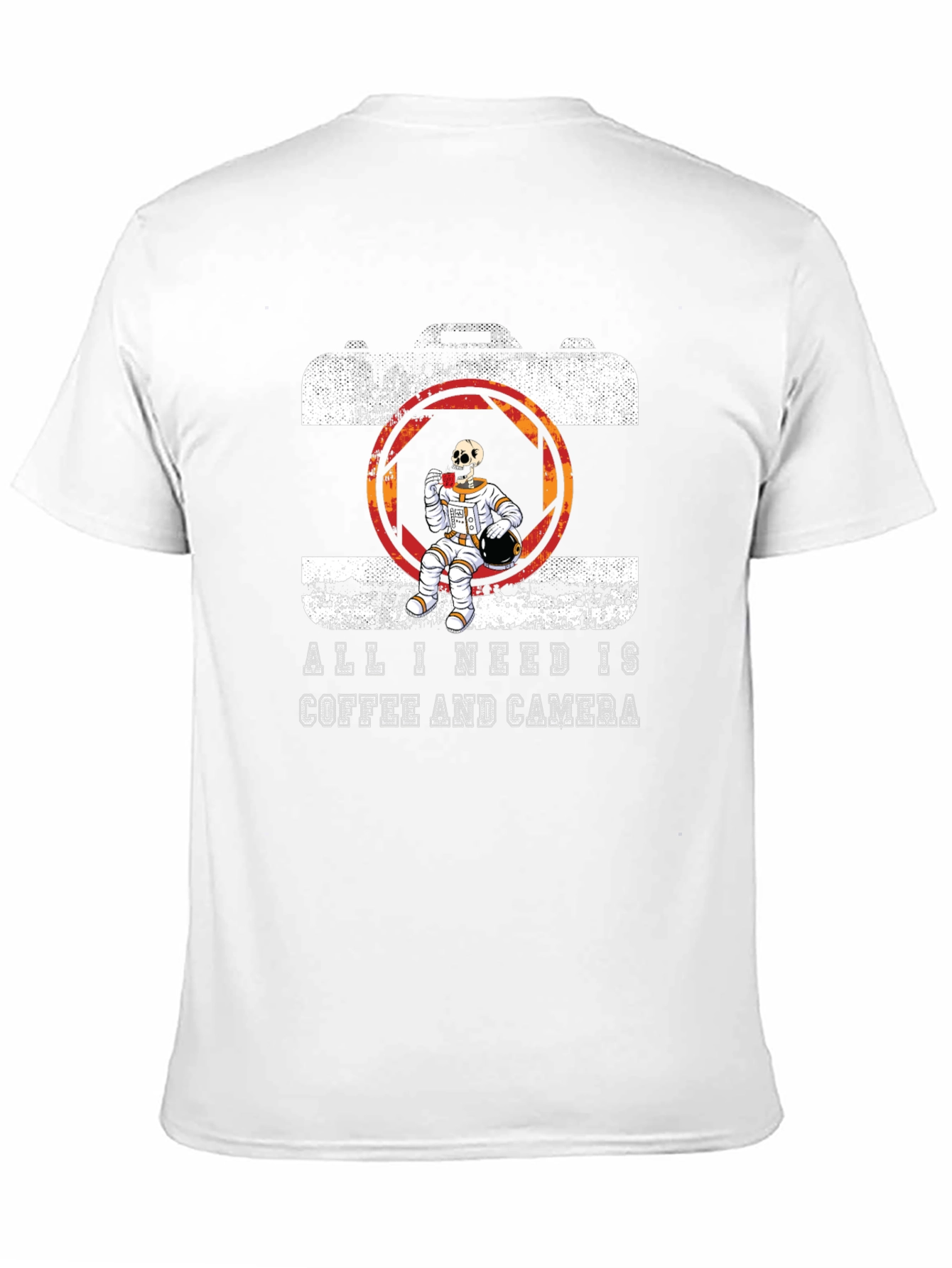 Coffee & Camera Skeleton Astronaut Graphic Tee