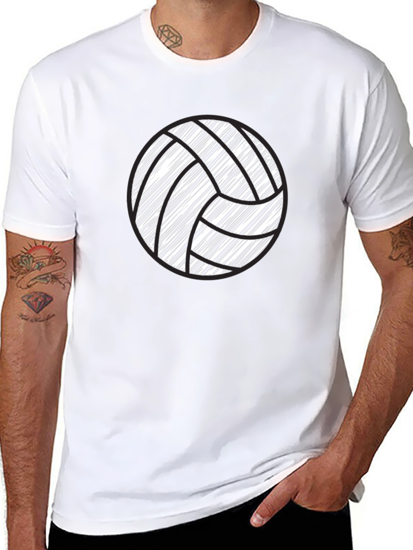 Volleyball Graphic Tee - Black Cotton Comfort