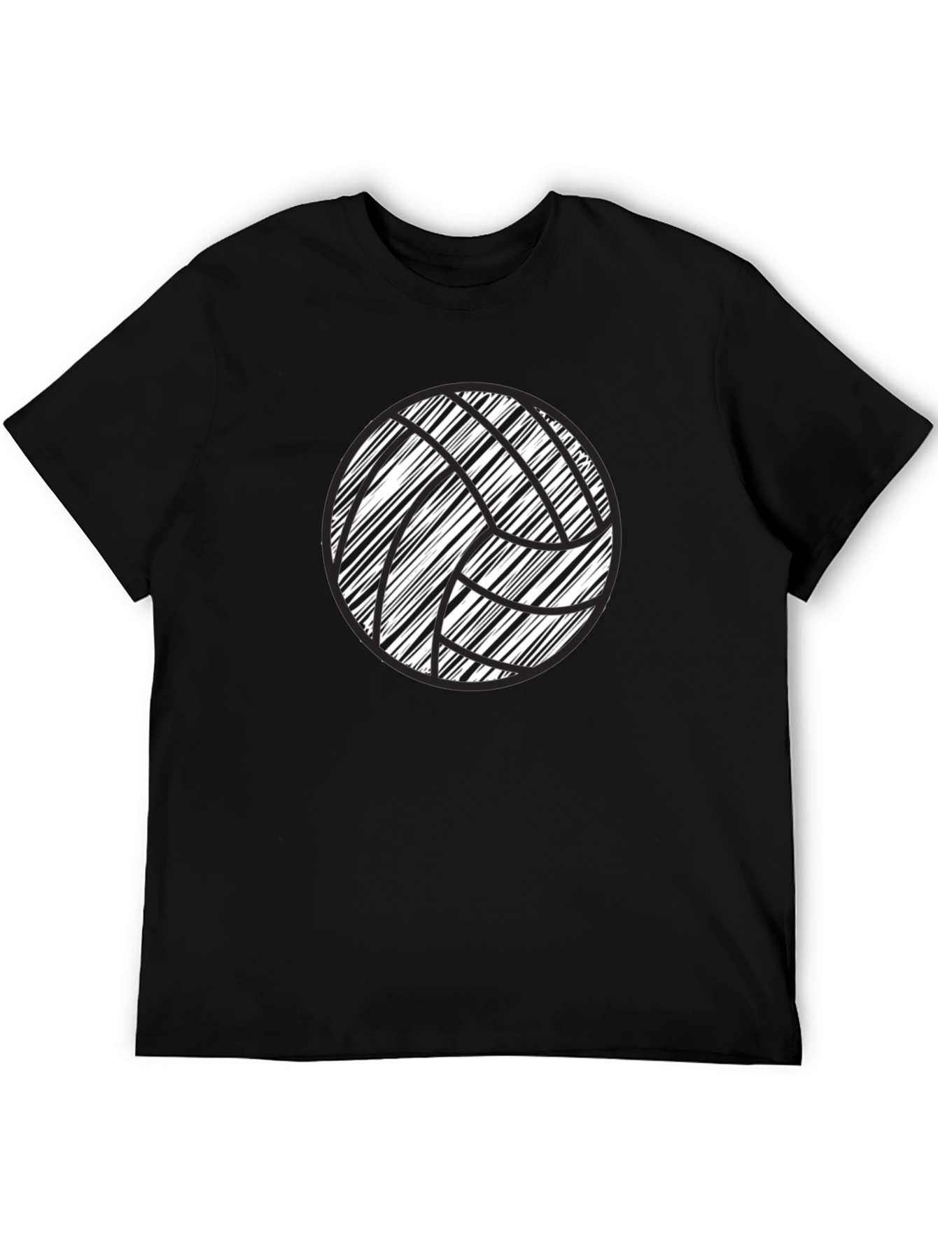 Volleyball Graphic Tee - Black Cotton Comfort