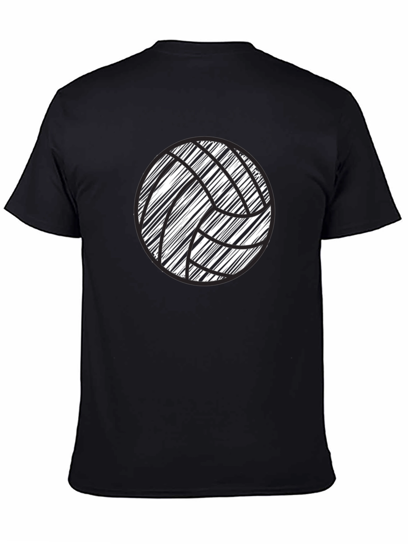 Volleyball Graphic Tee - Black Cotton Comfort