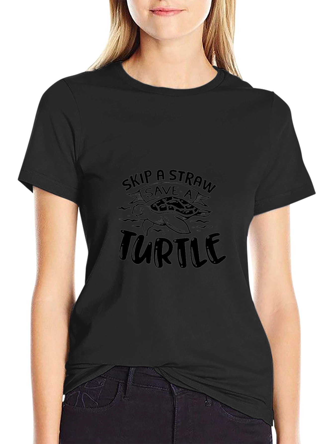 Skip A Straw Save A Turtle Graphic Tee