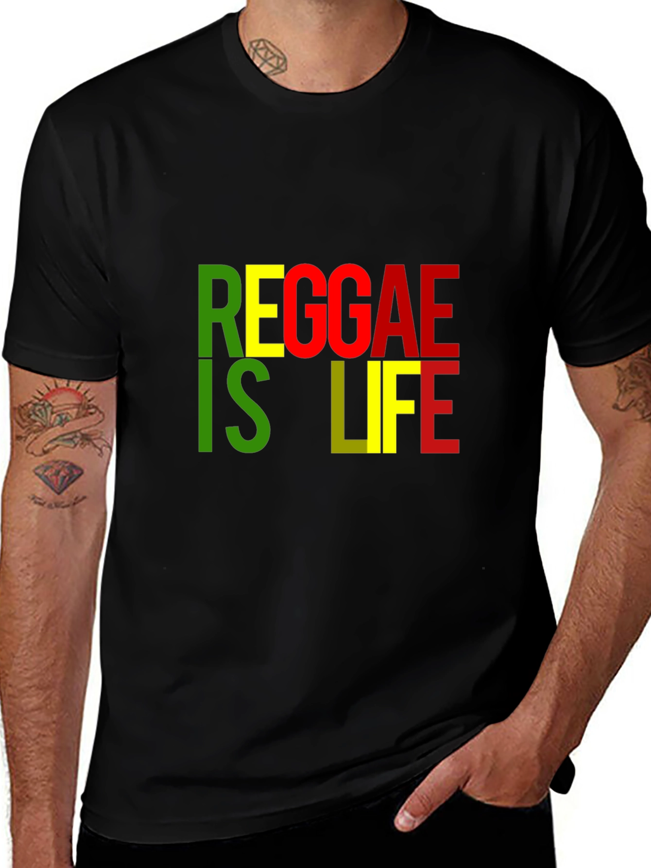 Reggae Is Life Black T-Shirt