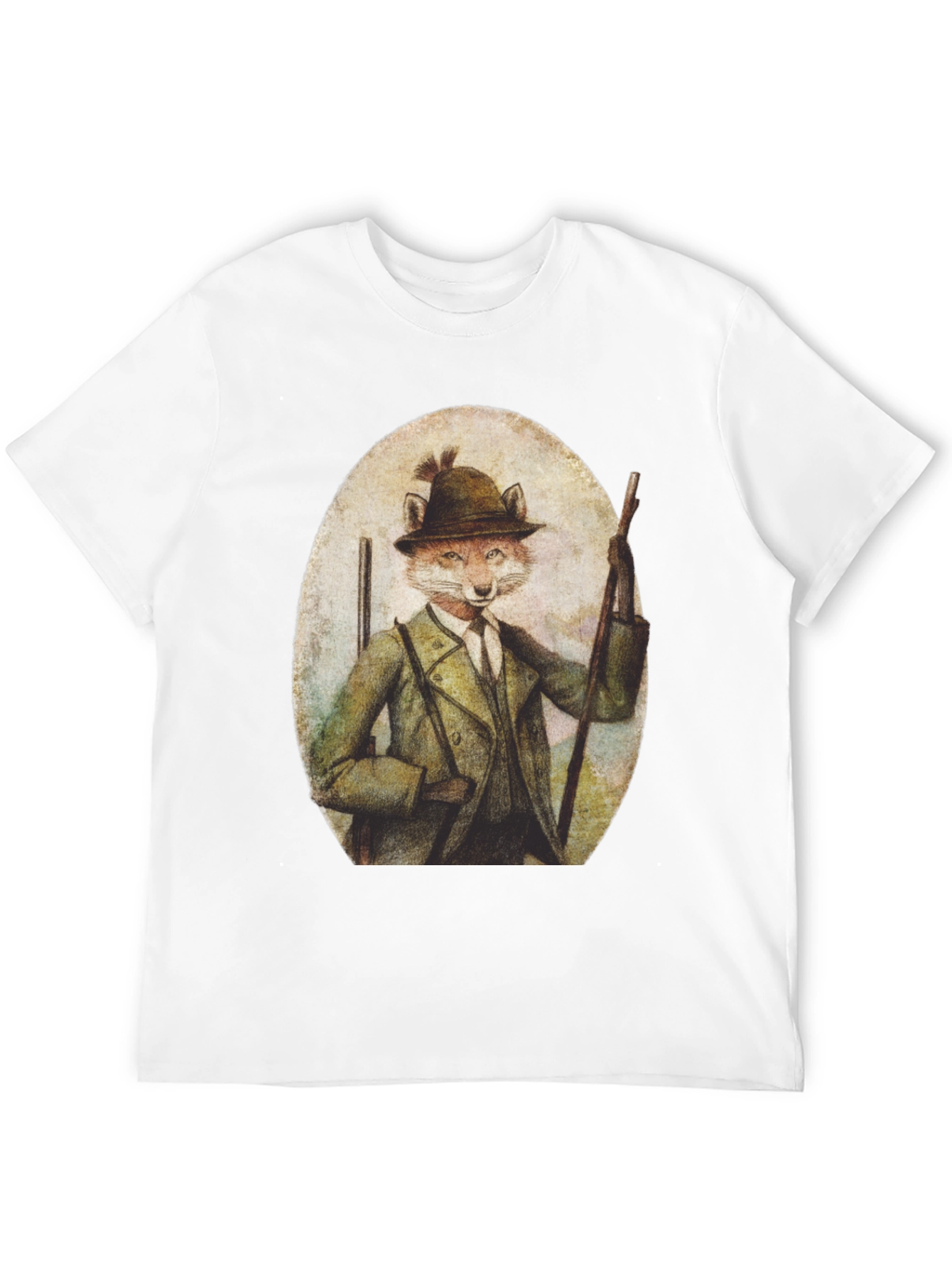 Fox Hunter T-Shirt - Novelty Animal Print Tee