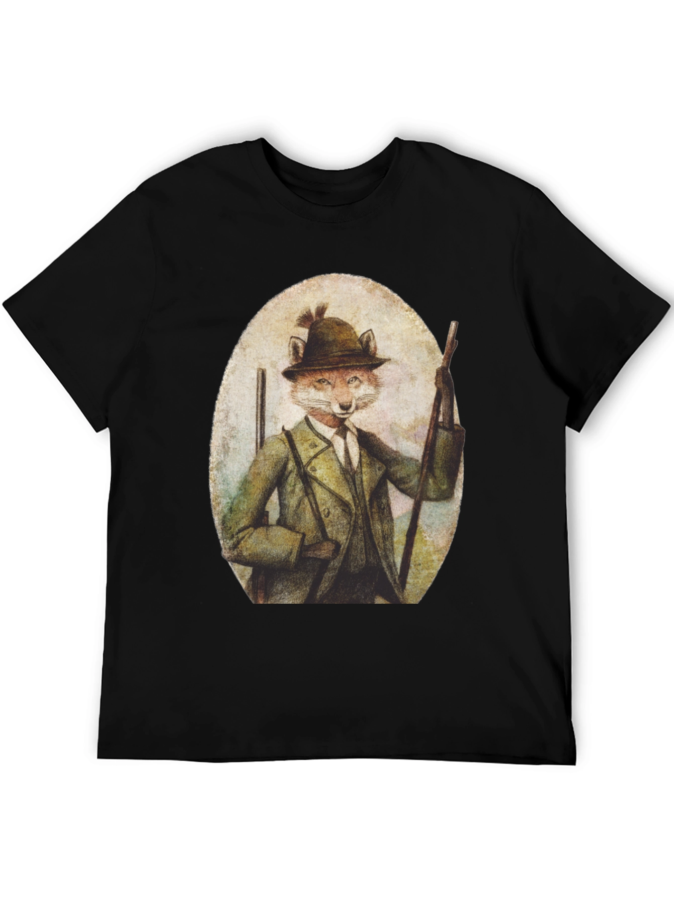 Fox Hunter T-Shirt - Novelty Animal Print Tee