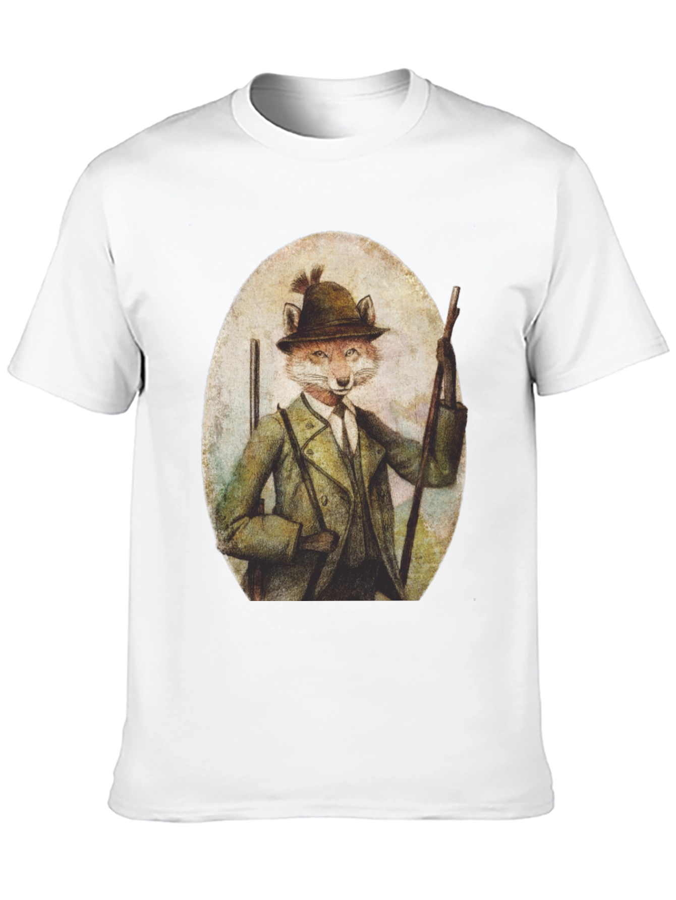 Fox Hunter T-Shirt - Novelty Animal Print Tee