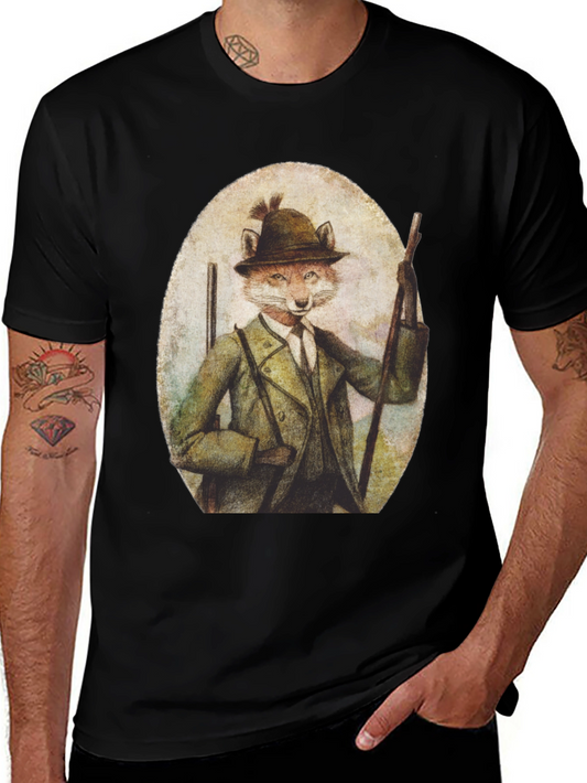 Fox Hunter T-Shirt - Novelty Animal Print Tee