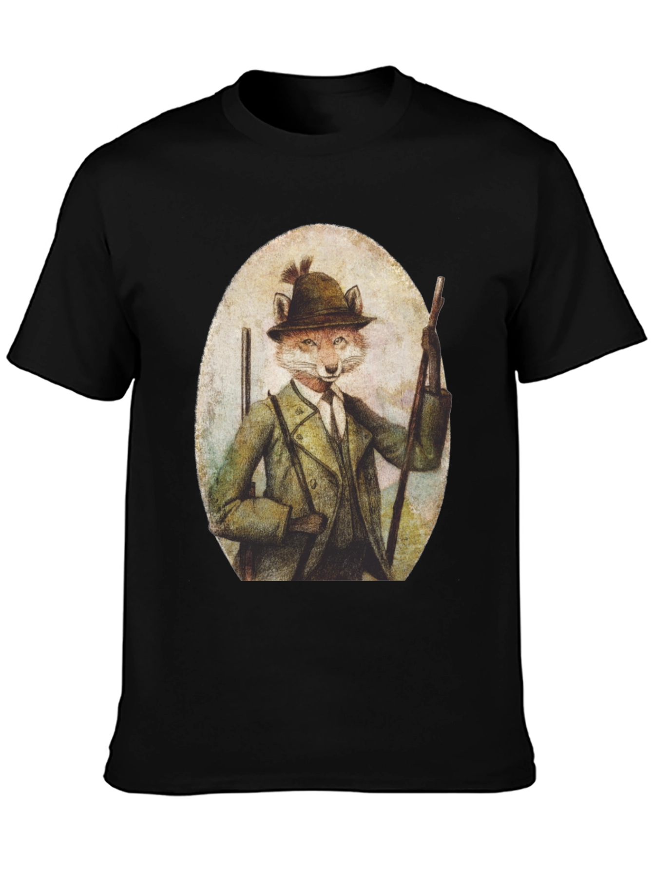 Fox Hunter T-Shirt - Novelty Animal Print Tee