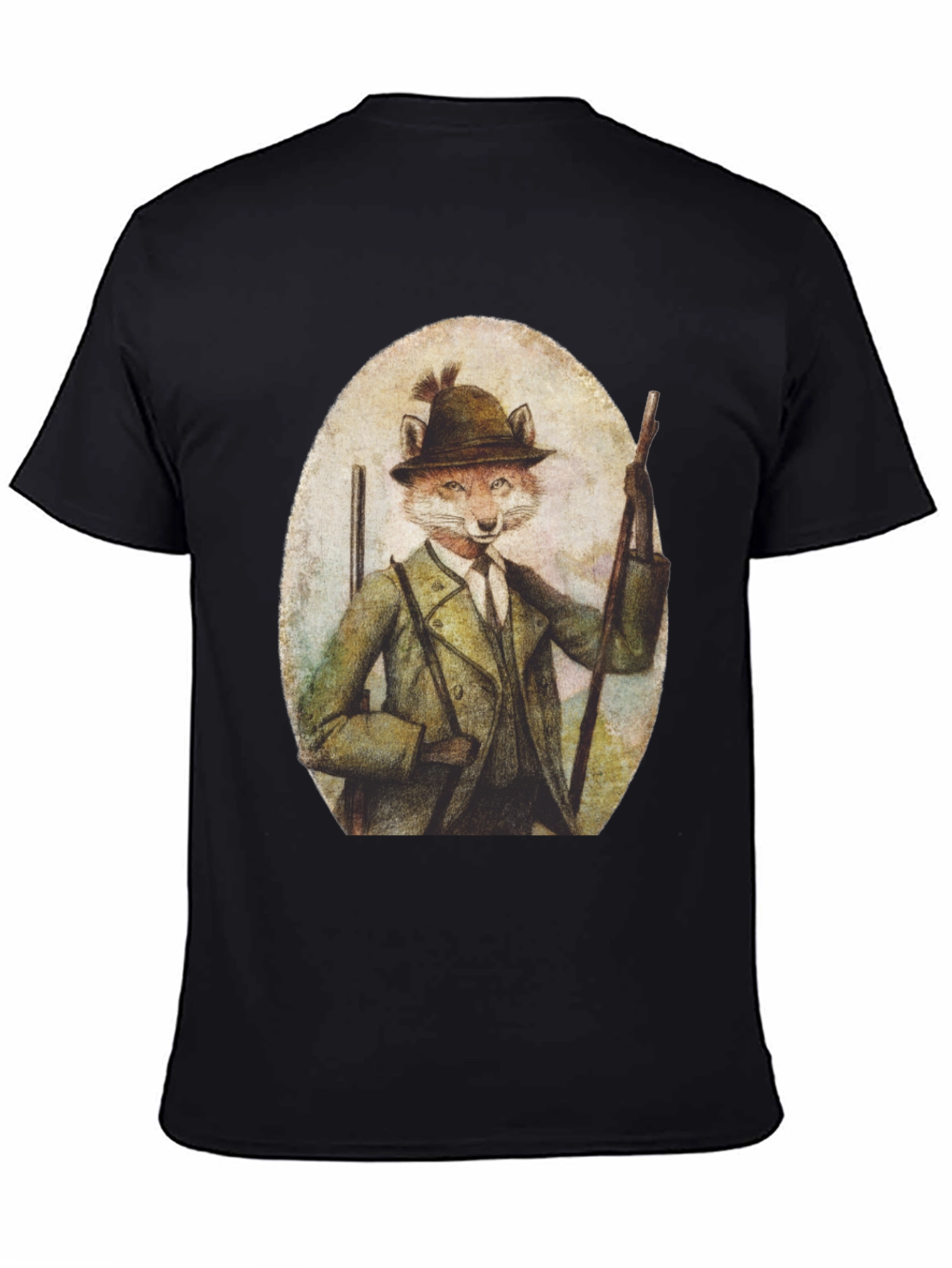 Fox Hunter T-Shirt - Novelty Animal Print Tee
