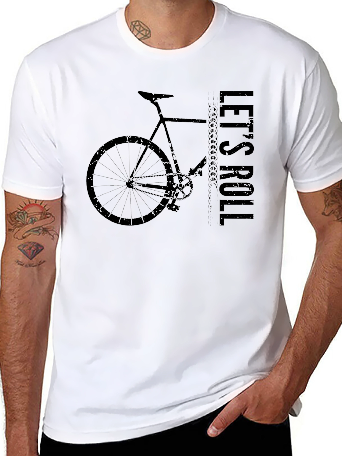 Lets Roll Bicycle Graphic T-Shirt