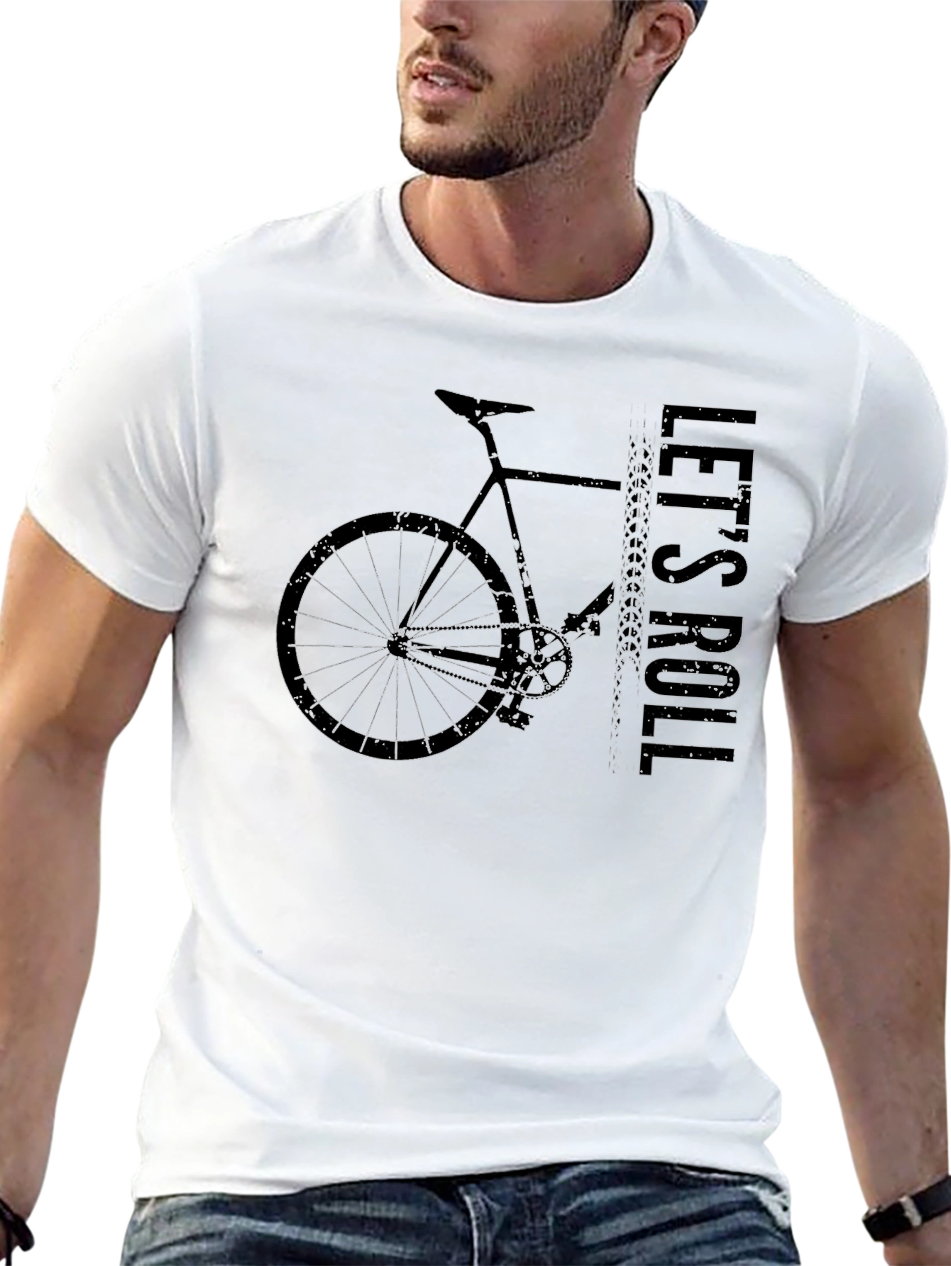 Lets Roll Bicycle Graphic T-Shirt