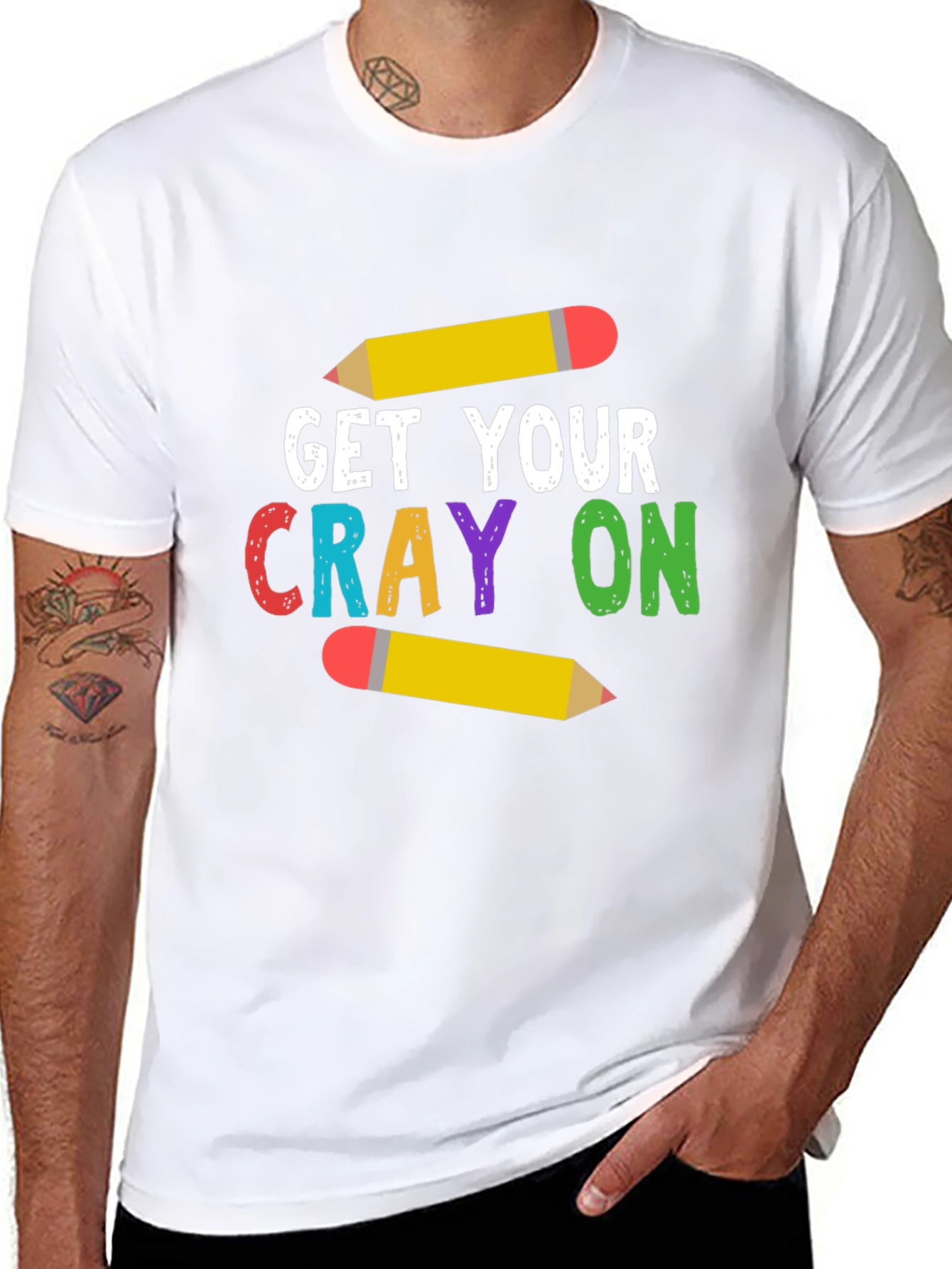 Get Your Crayon On T-Shirt - Teacher Tee