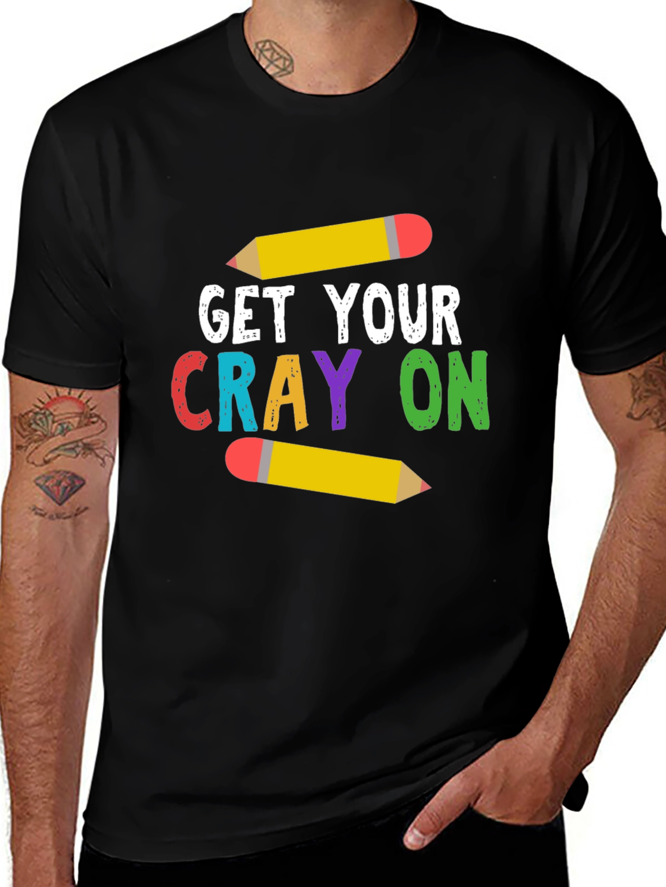 Get Your Crayon On T-Shirt - Teacher Tee