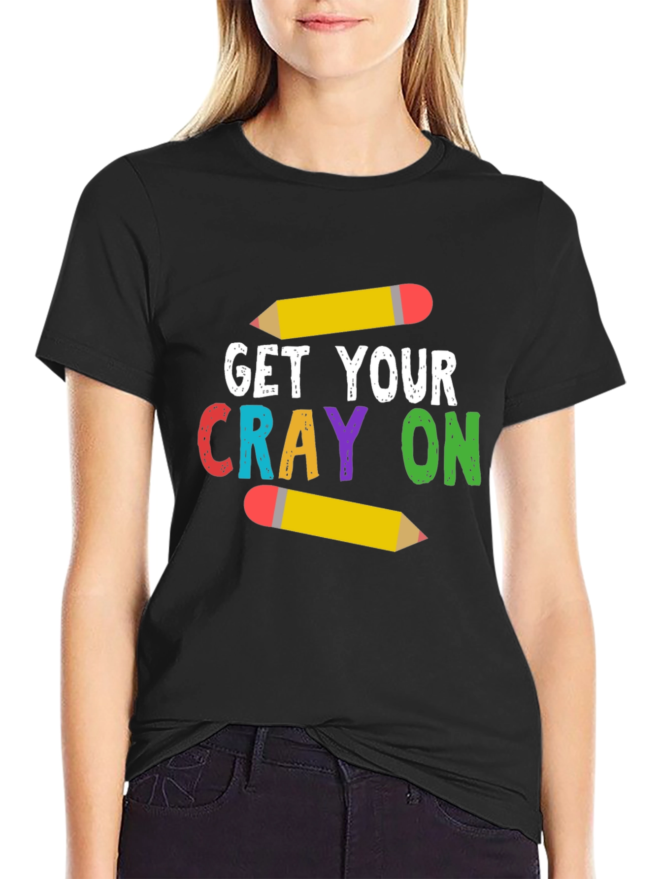 Get Your Crayon On T-Shirt - Teacher Tee