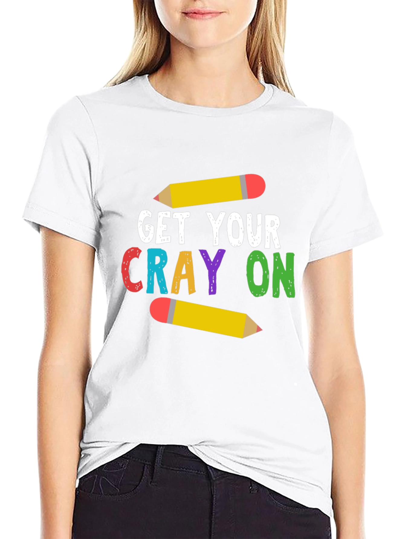 Get Your Crayon On T-Shirt - Teacher Tee