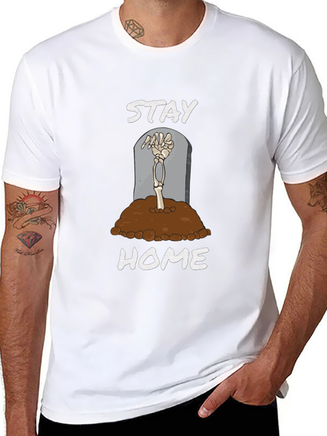 Stay Home Skeleton Hand T-Shirt