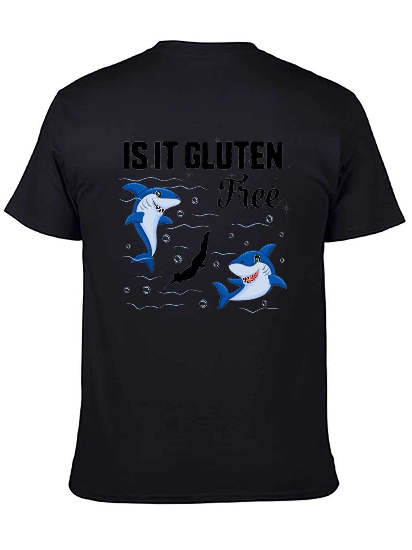 Is It Gluten Free Shark Black T-Shirt