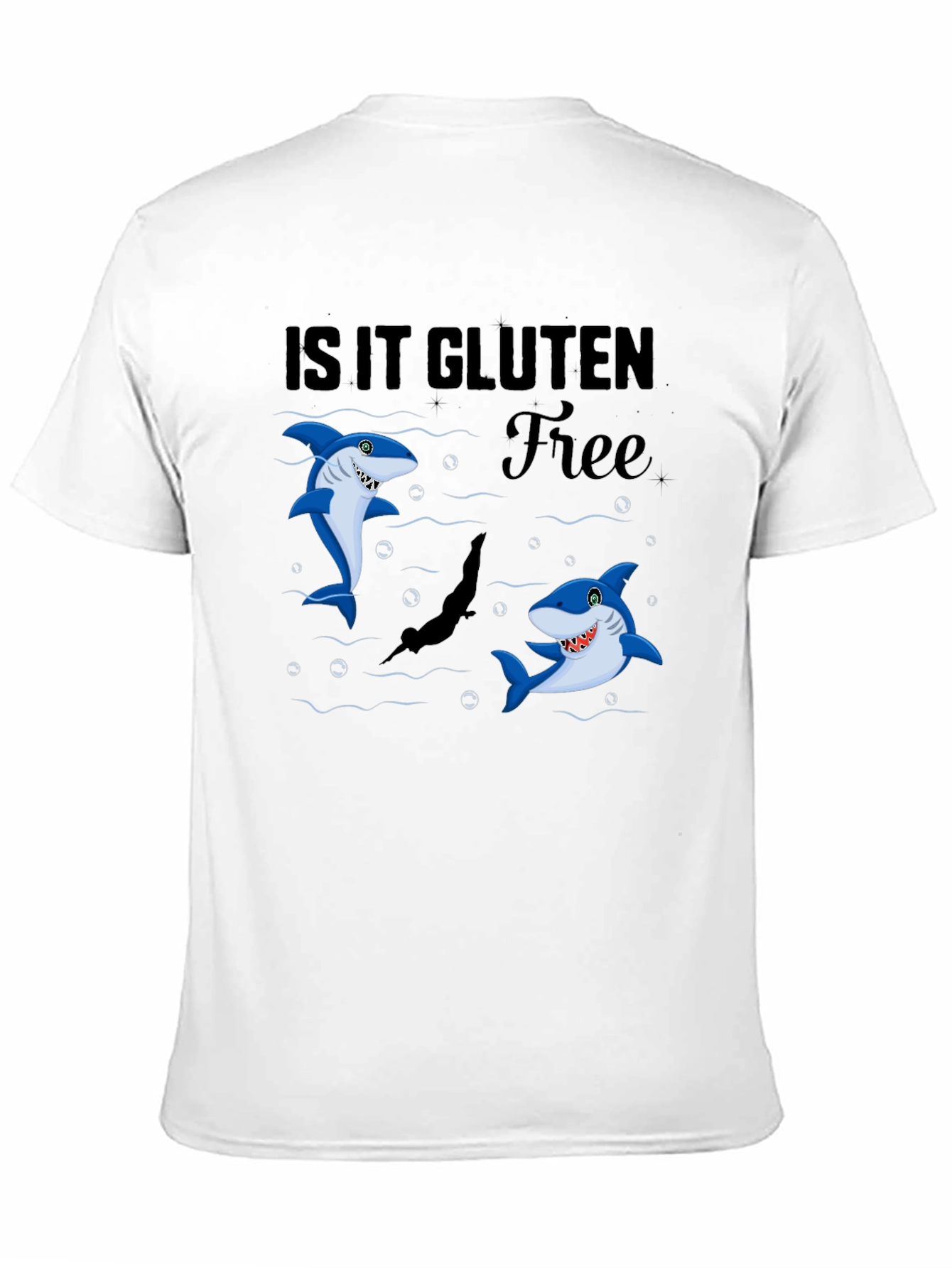 Is It Gluten Free Shark Black T-Shirt
