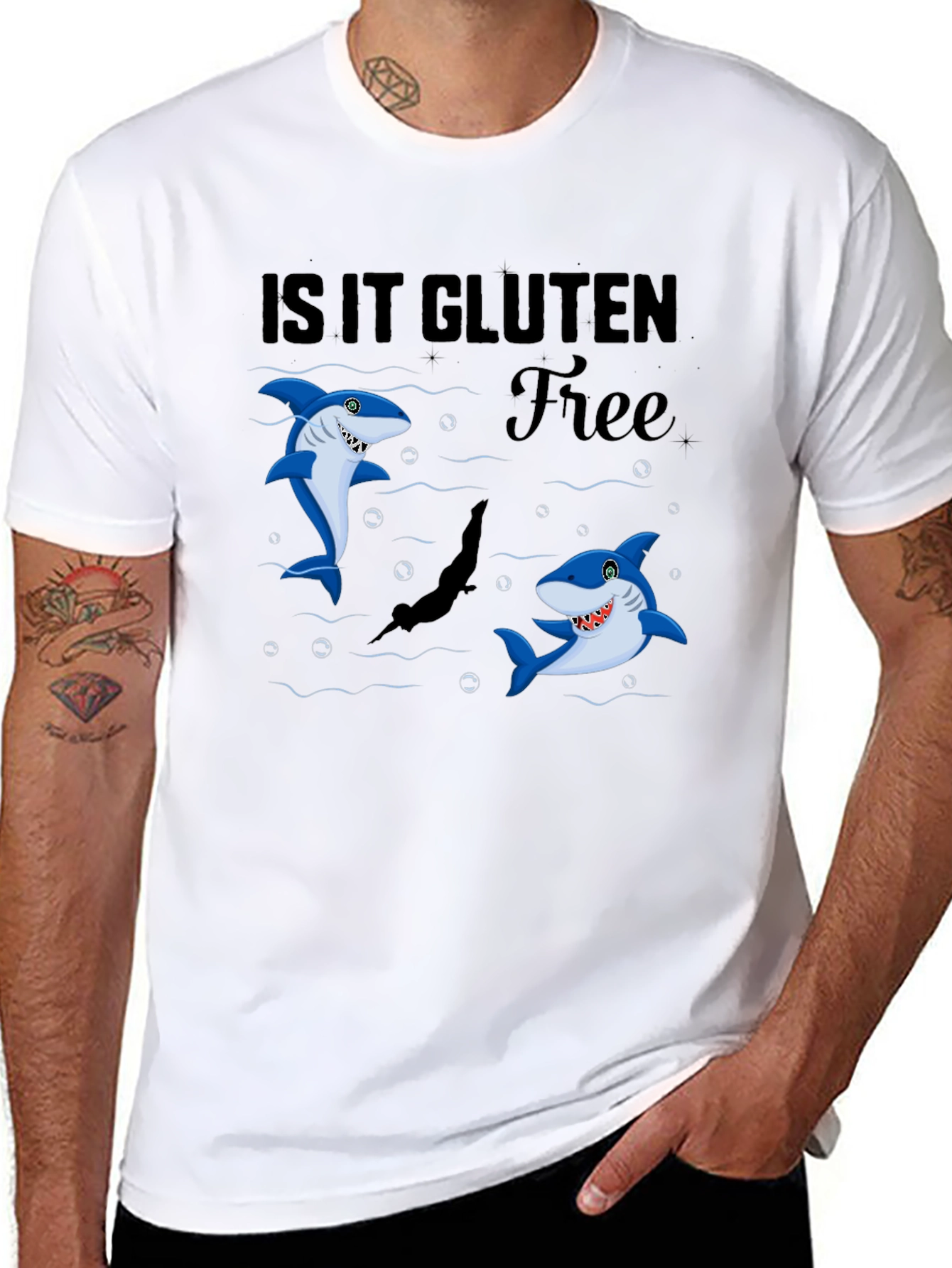 Is It Gluten Free Shark Black T-Shirt
