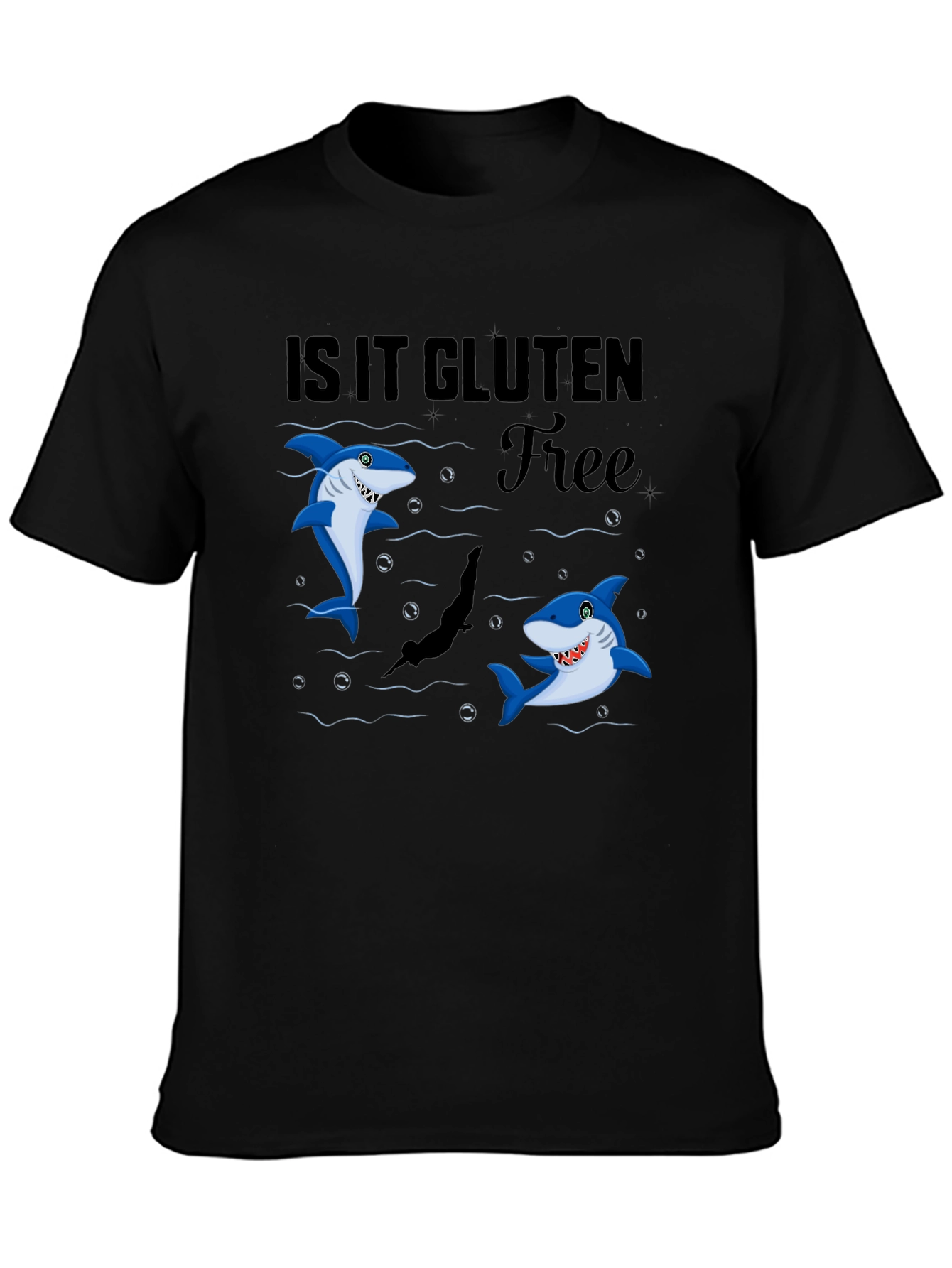 Is It Gluten Free Shark Black T-Shirt