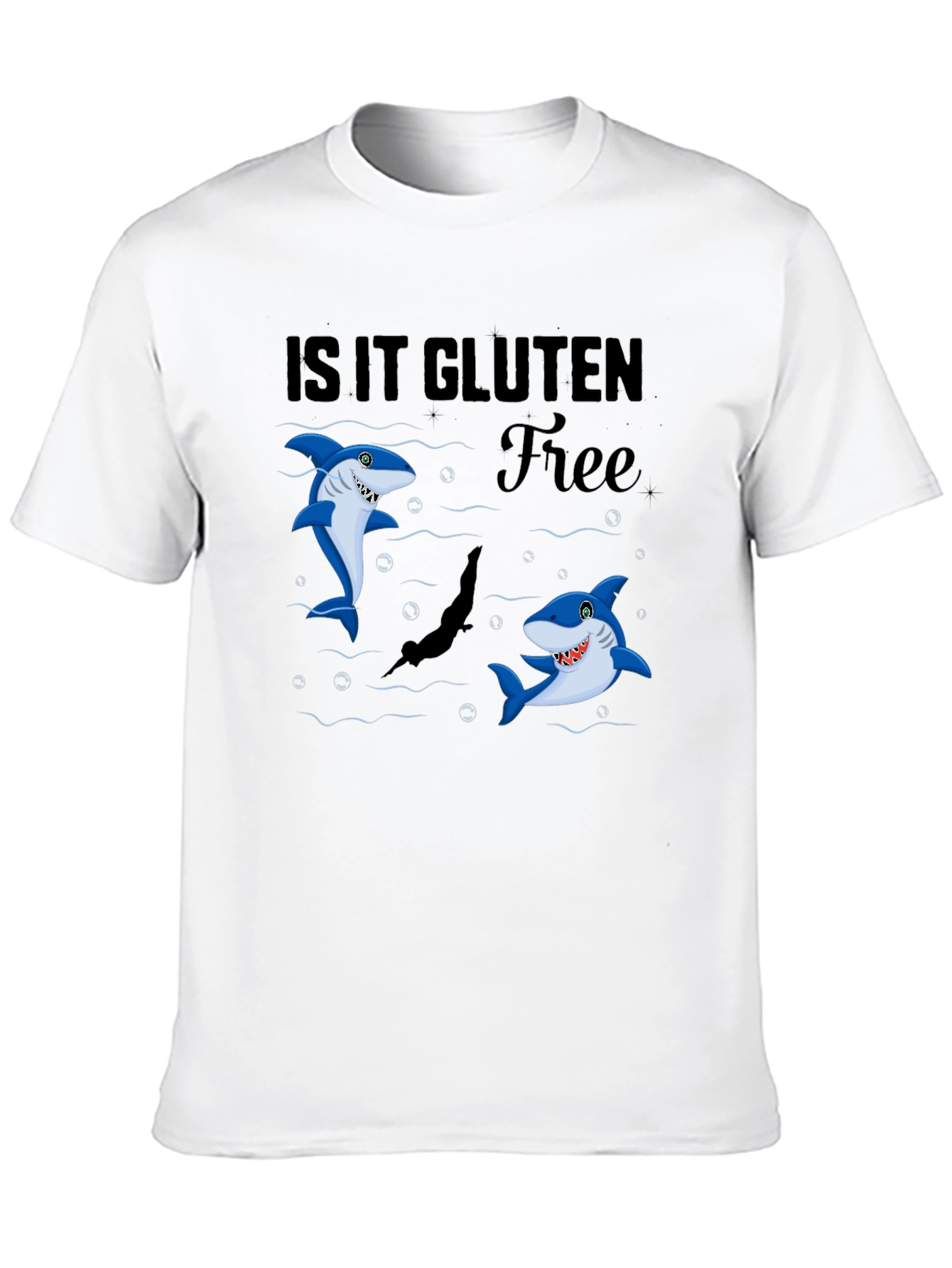 Is It Gluten Free Shark Black T-Shirt