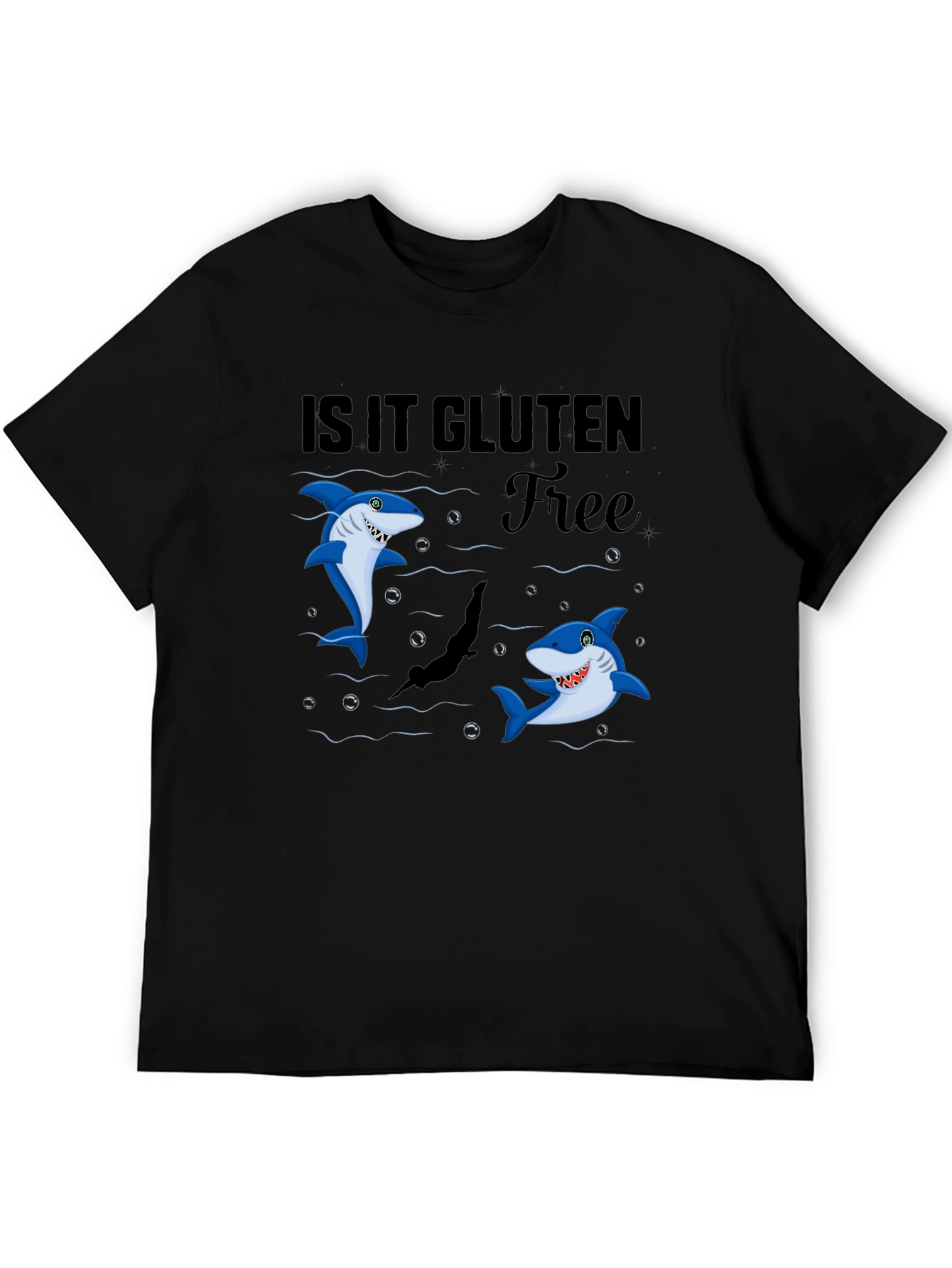 Is It Gluten Free Shark Black T-Shirt