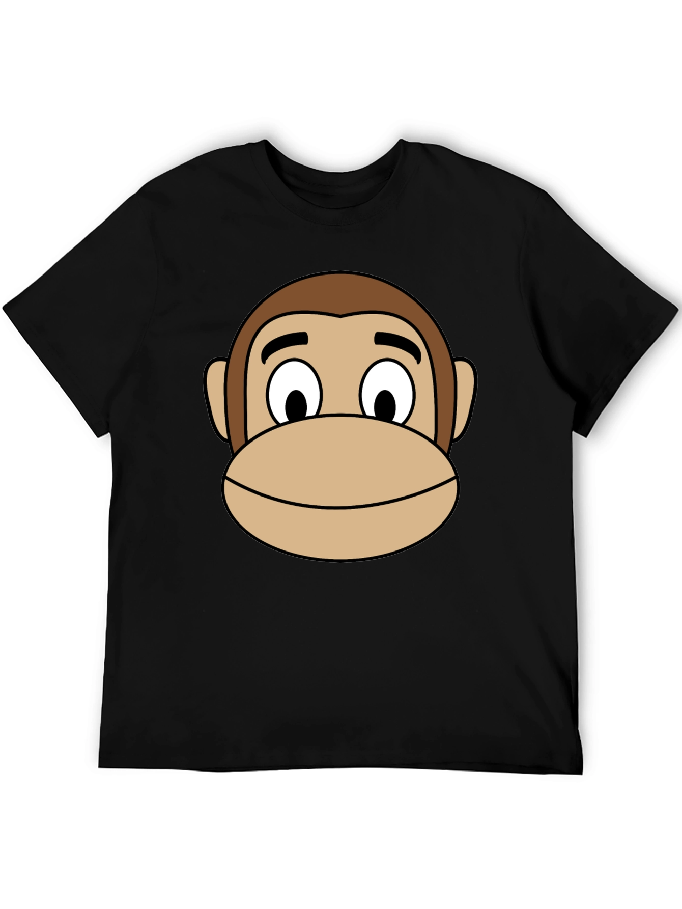 Cartoon Monkey Graphic Black T-Shirt