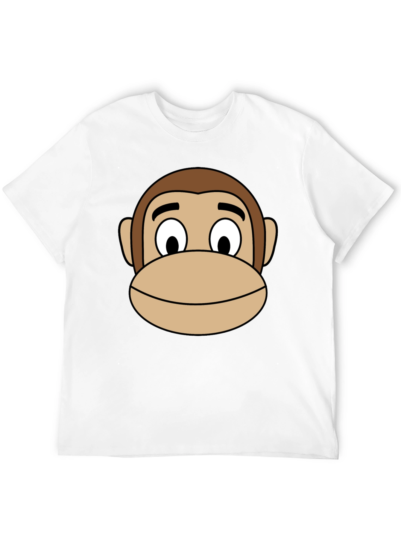 Cartoon Monkey Graphic Black T-Shirt