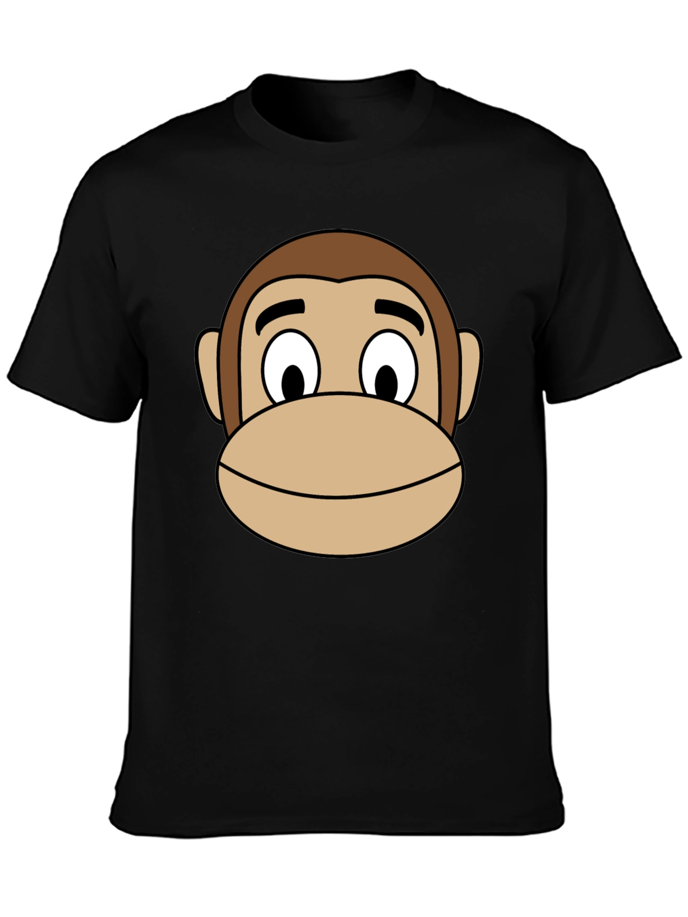 Cartoon Monkey Graphic Black T-Shirt