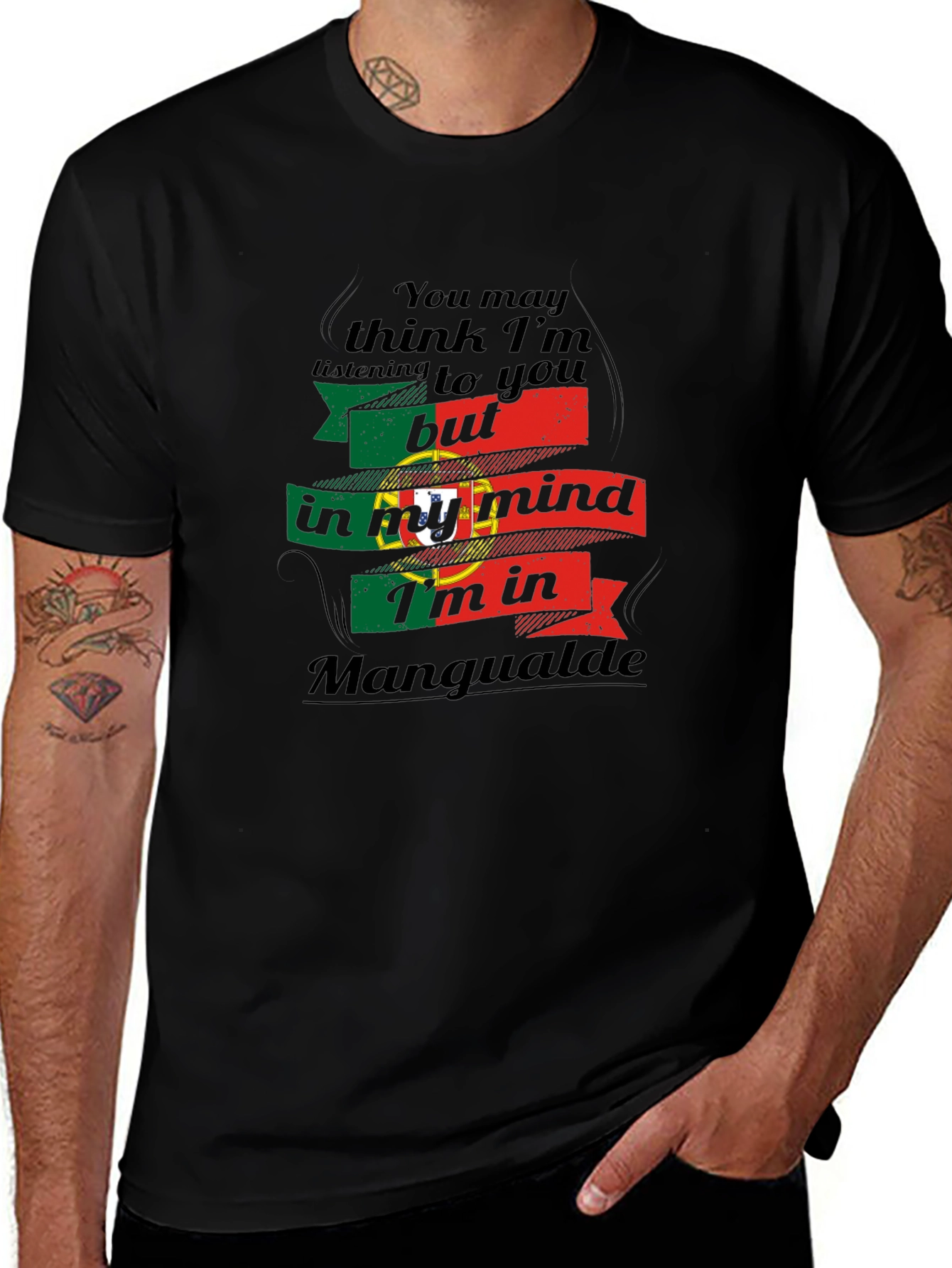 Portugal Mangualde Mind T-Shirt - Black Unique Design