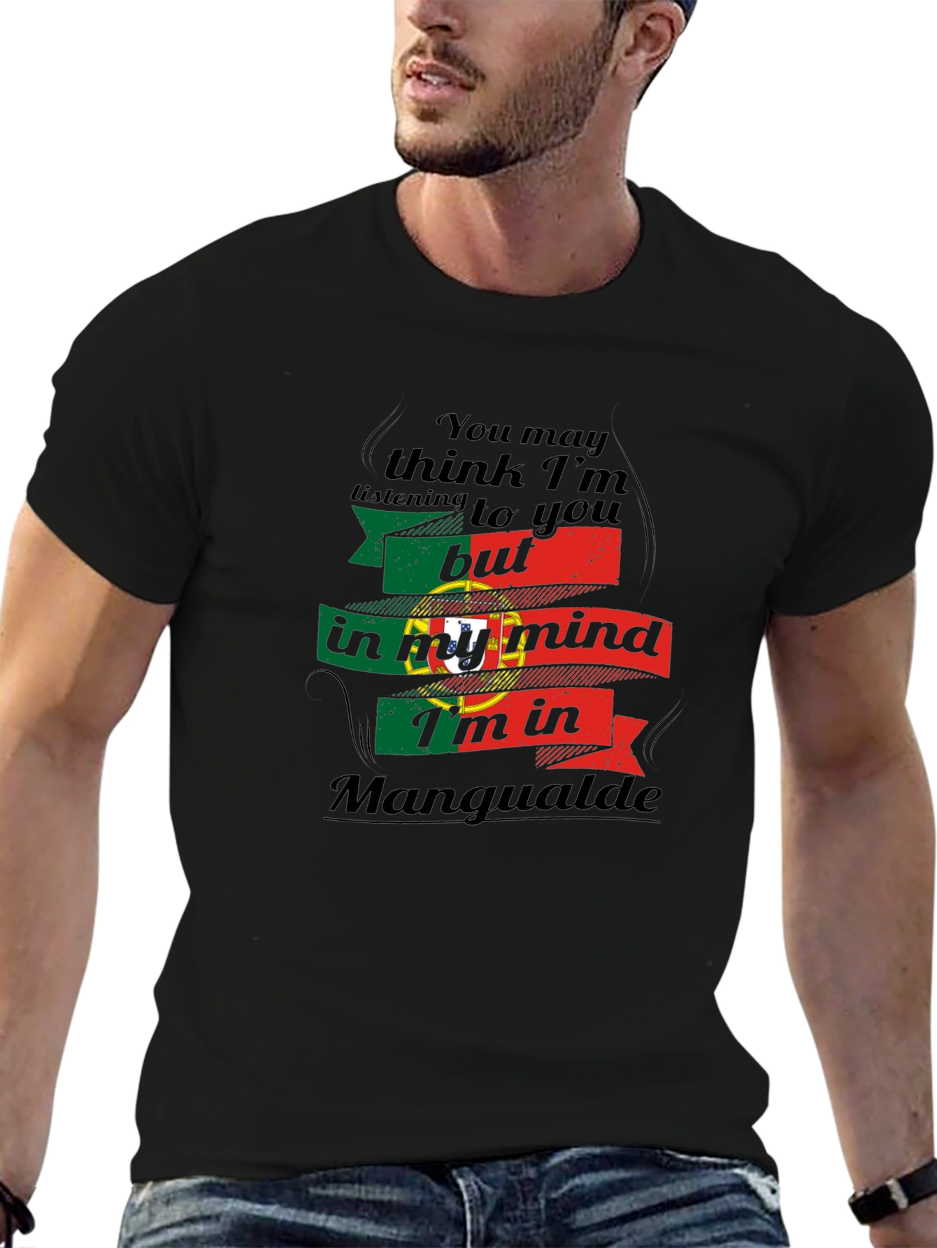 Portugal Mangualde Mind T-Shirt - Black Unique Design