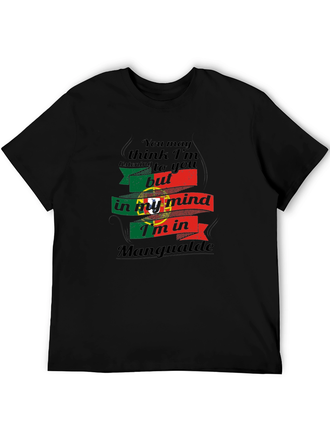 Portugal Mangualde Mind T-Shirt - Black Unique Design
