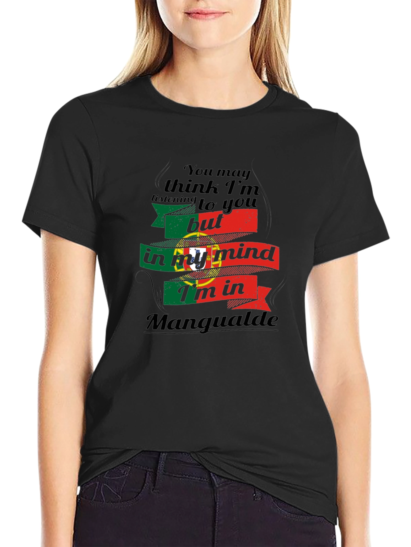 Portugal Mangualde Mind T-Shirt - Black Unique Design